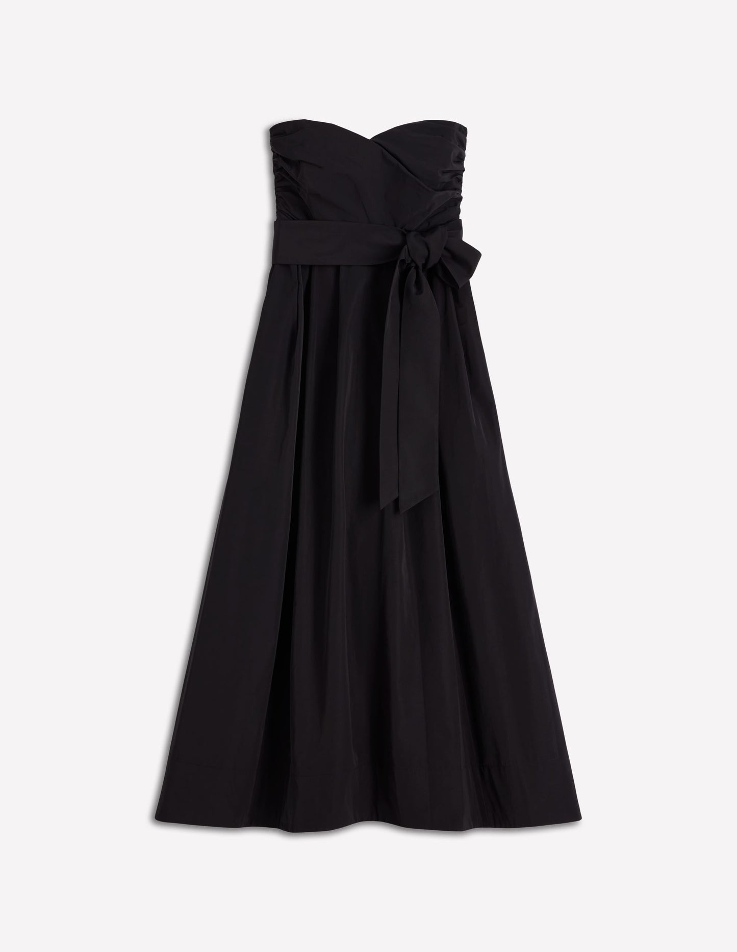 Strapless Taffeta Dress-Black