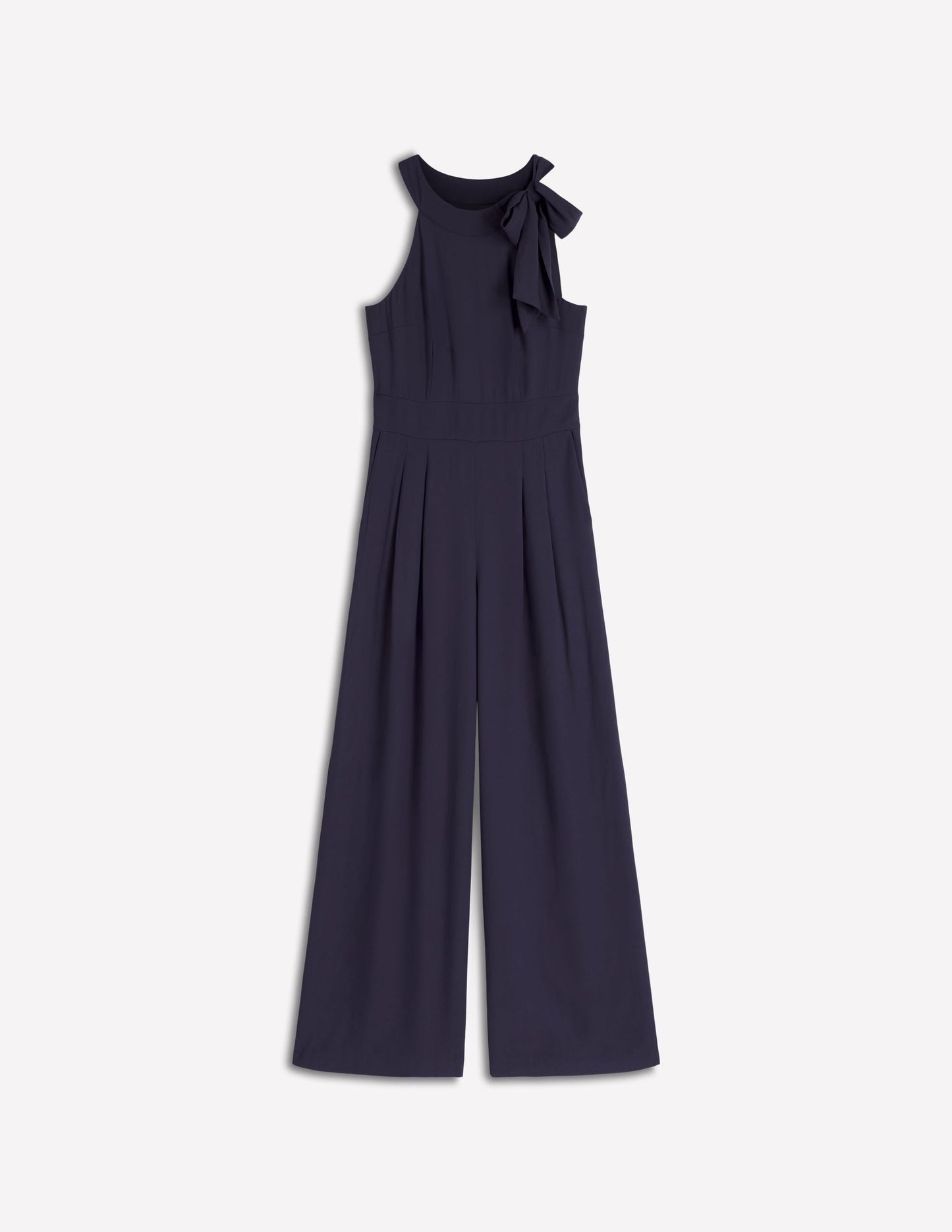 Tie Halter Neck Jumpsuit-Navy