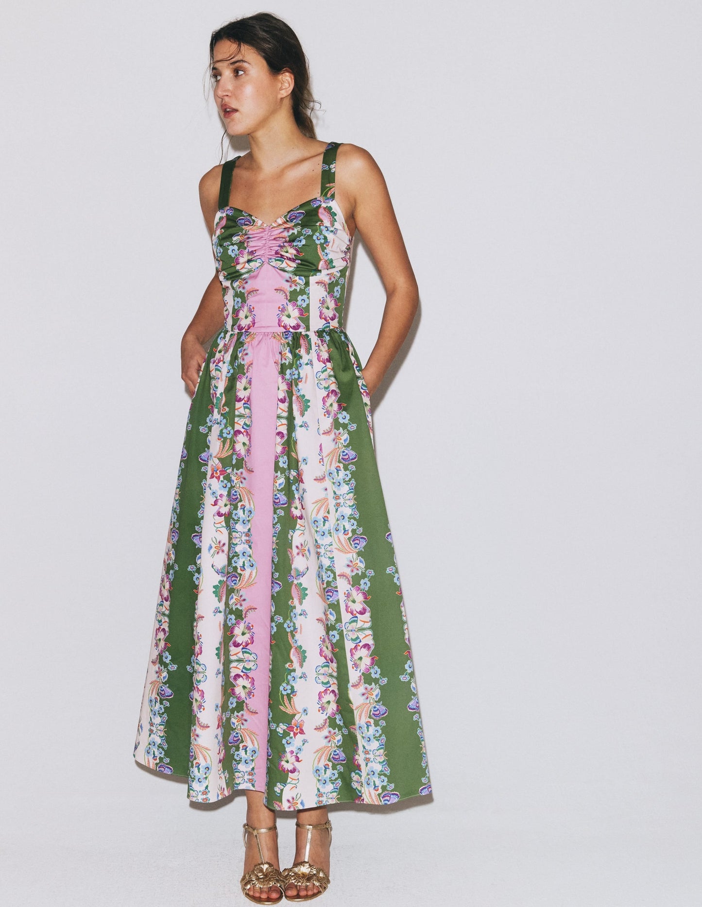 Fit and Flare Midi Dress-Orchid Canopy Stripe