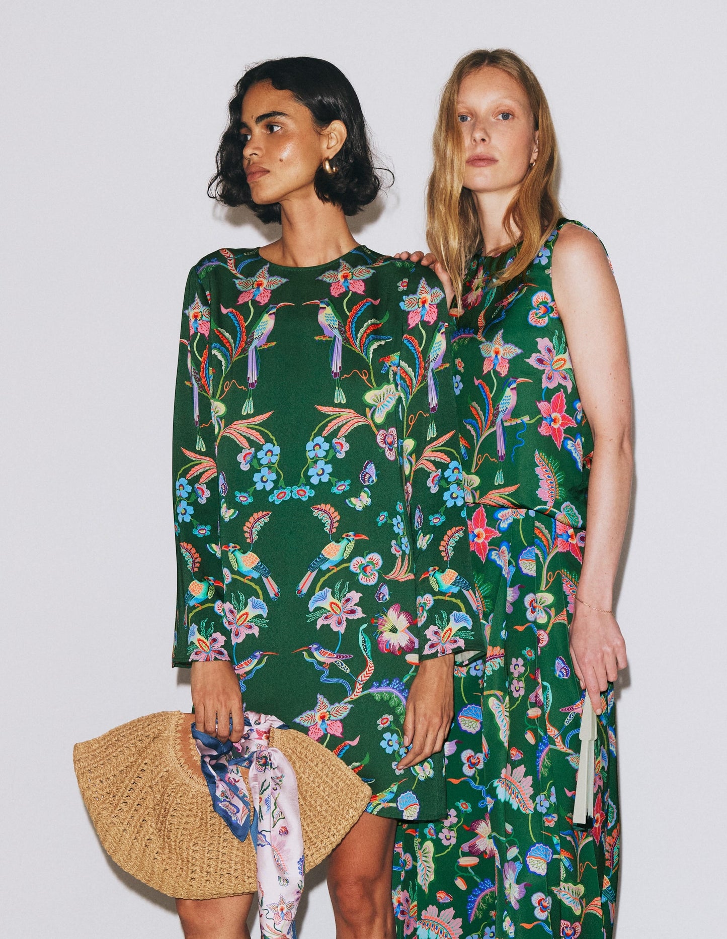 Flared Sleeve Shift Dress-Multi, Orchid Canopy