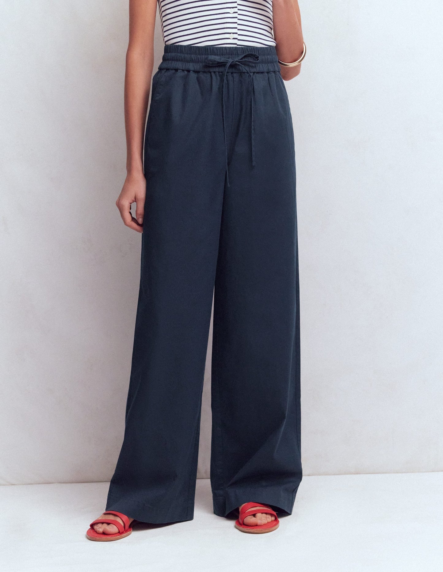Greenwich Tie Waist Trousers-Navy