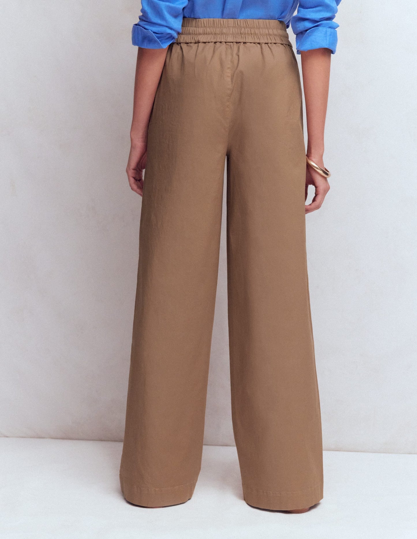 Greenwich Tie Waist Trousers-Cappuccino