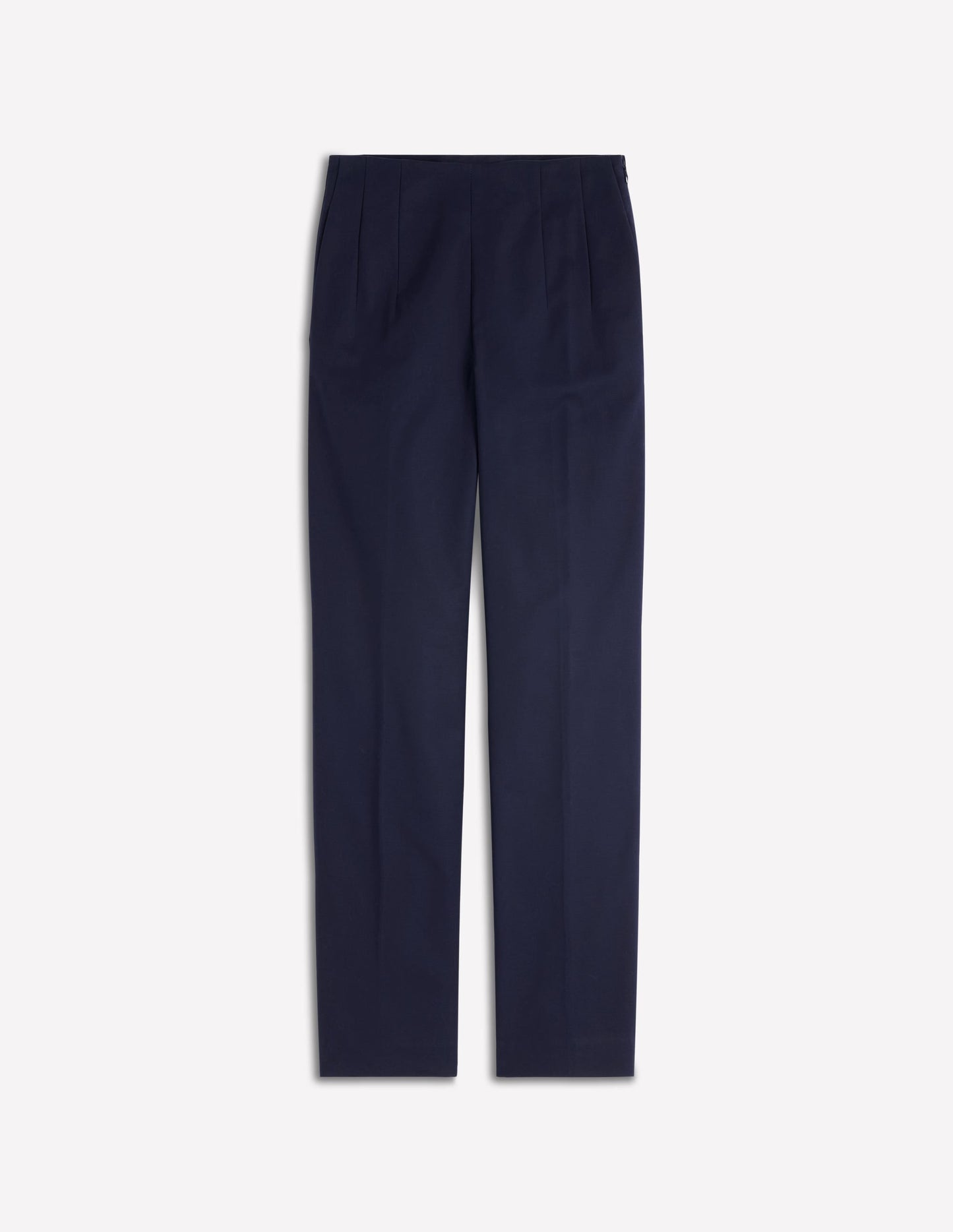 Slim Leg Cotton Trousers-Navy