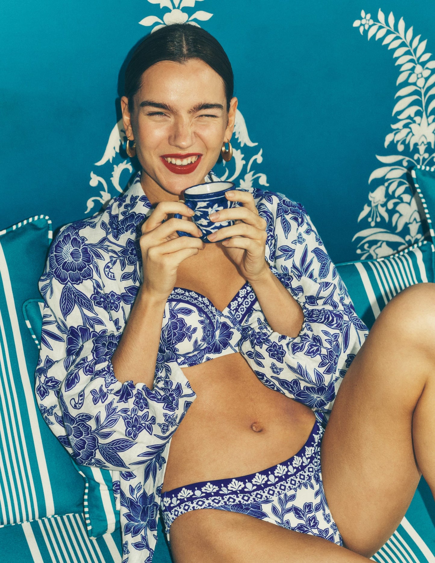 Classic Bikini Bottoms-Mazarine Blue, Tigers Paradise