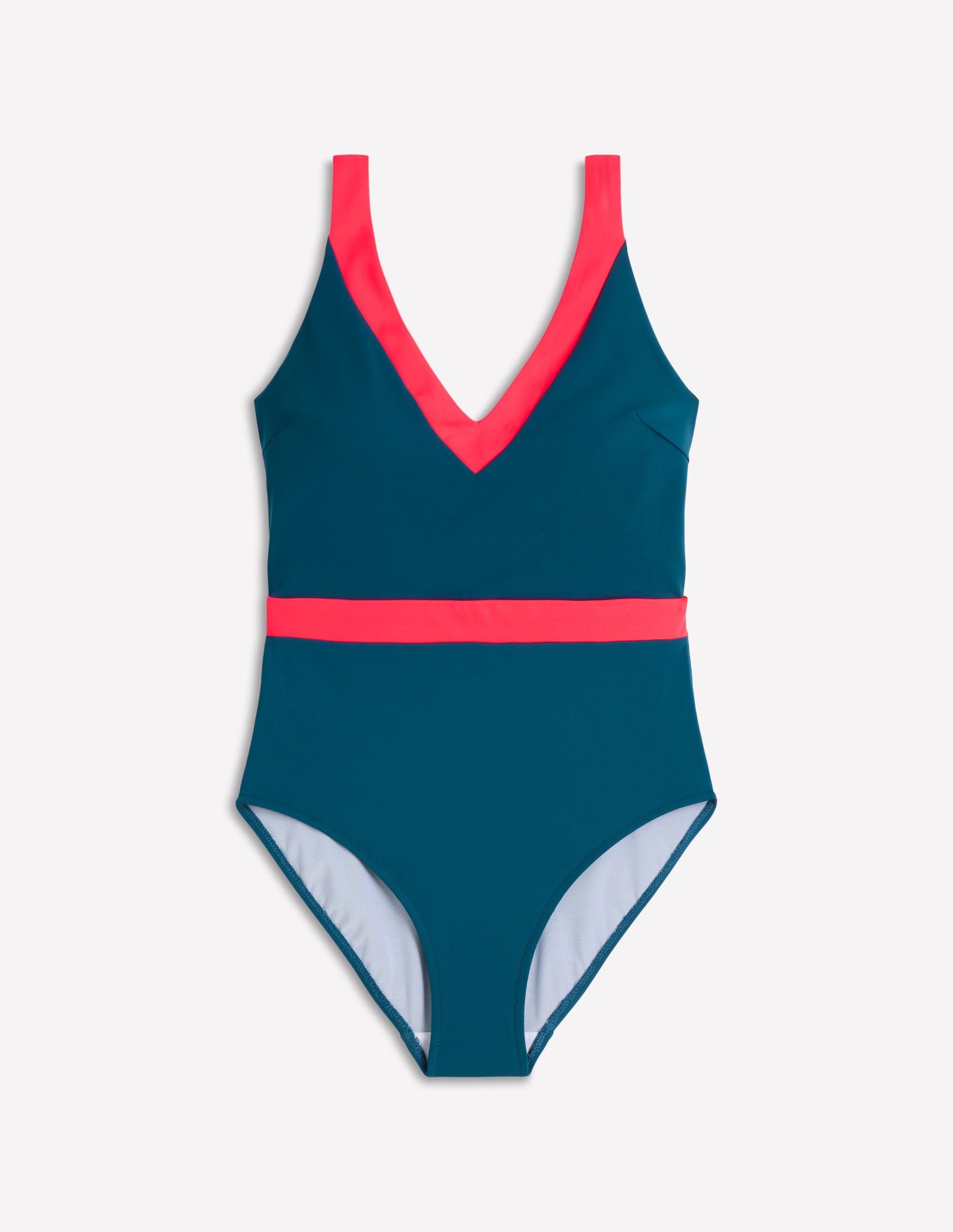 Campania Cross-back Swimsuit-Oceanside, Fiery Coral