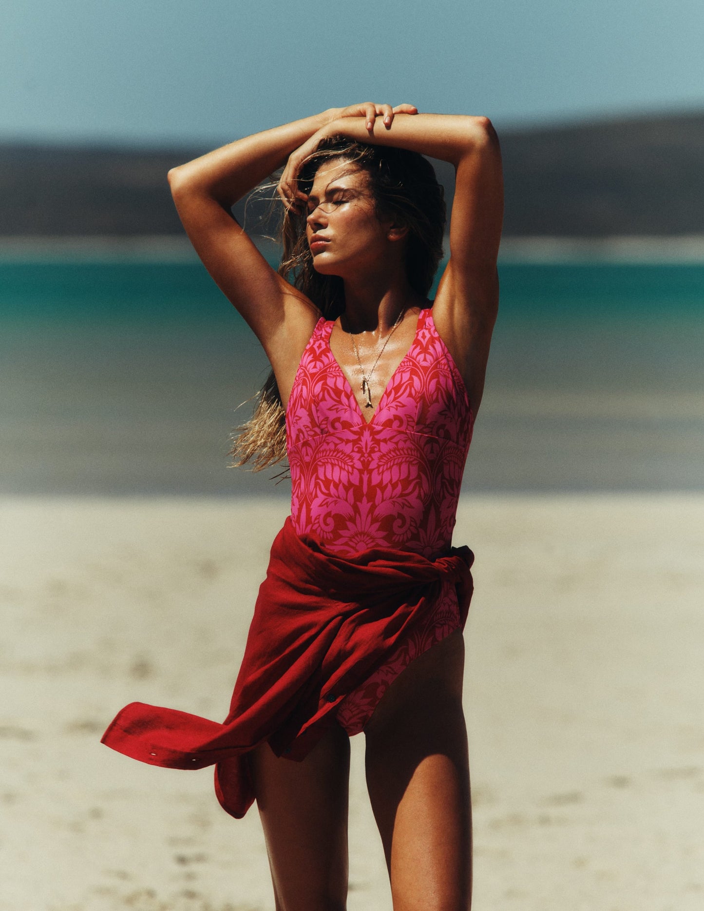 Arles Swimsuit-Salsa, Ornamental Foliage