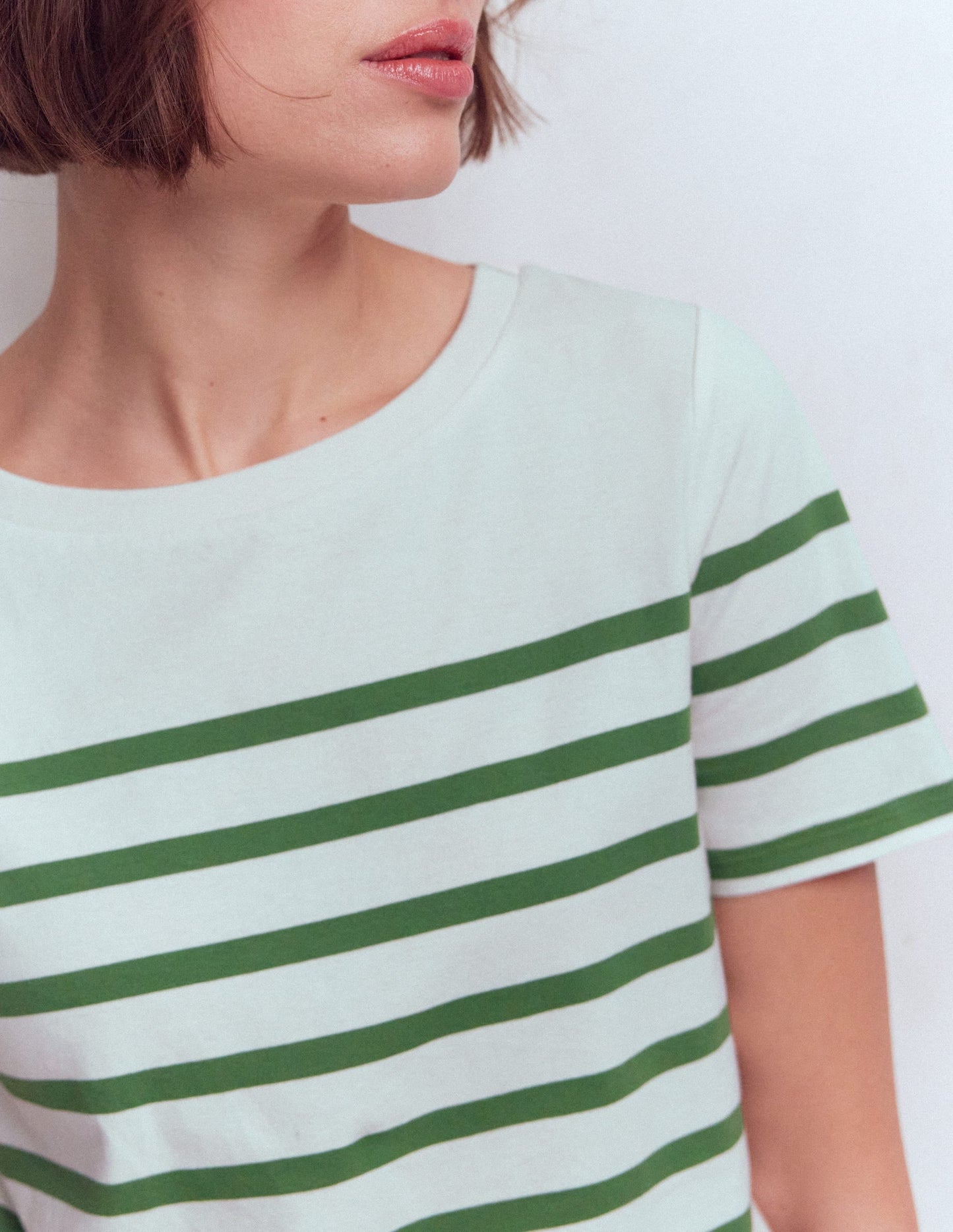 Olivia Short Sleeve Breton-Fairway and Ivory Stripe