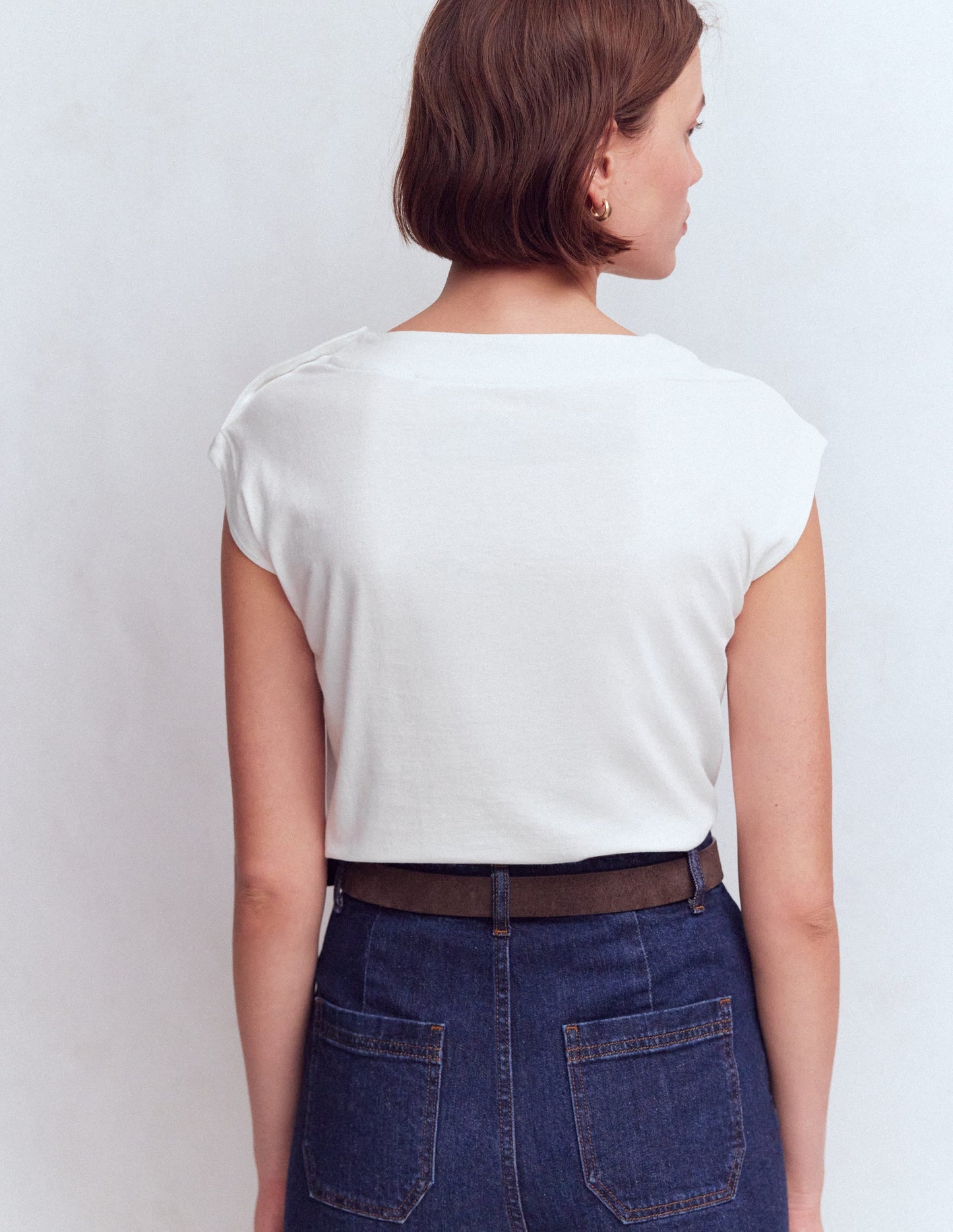 Button Detail T-Shirt-White