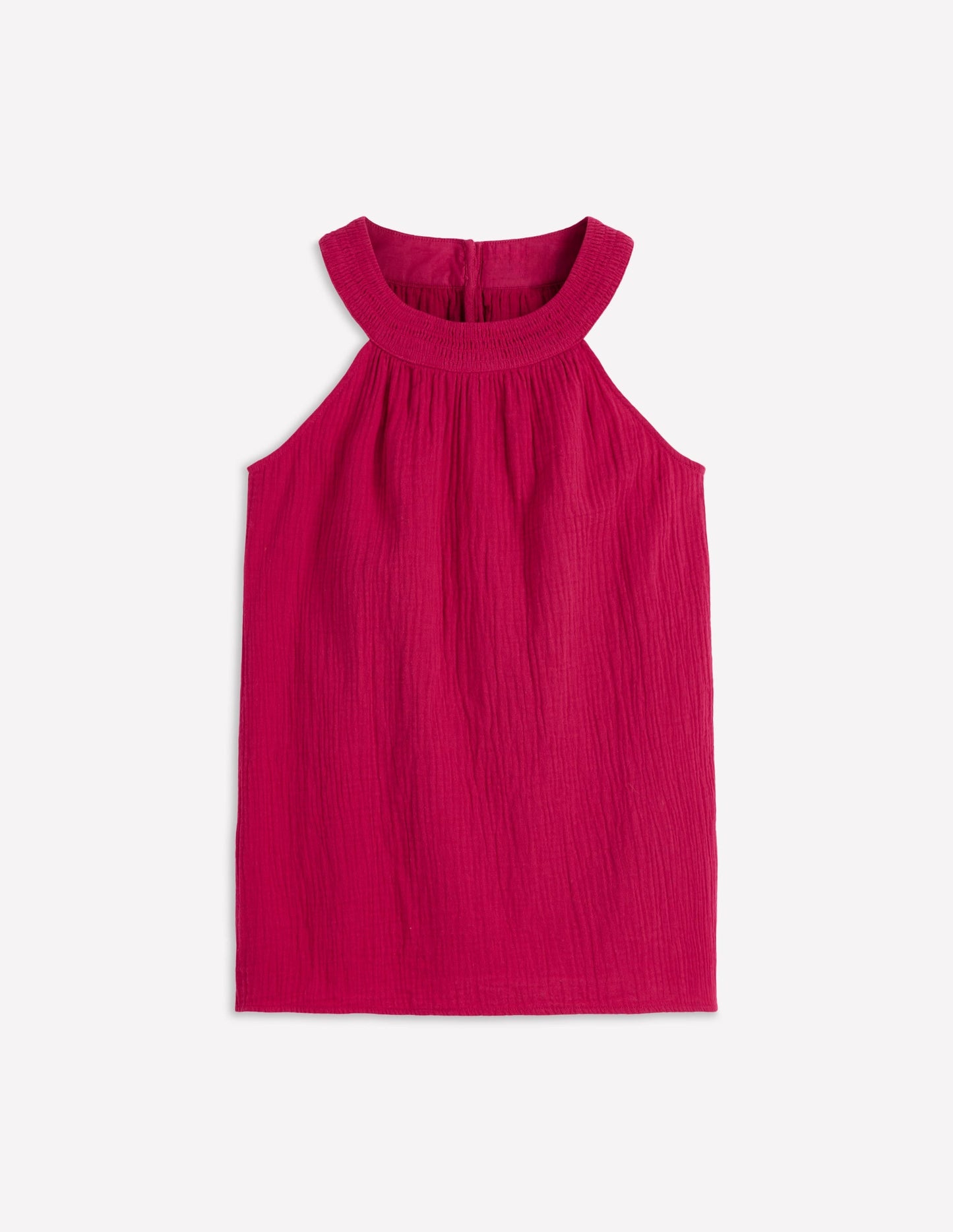 Halter-neck Double Cloth Top-Pomegranate