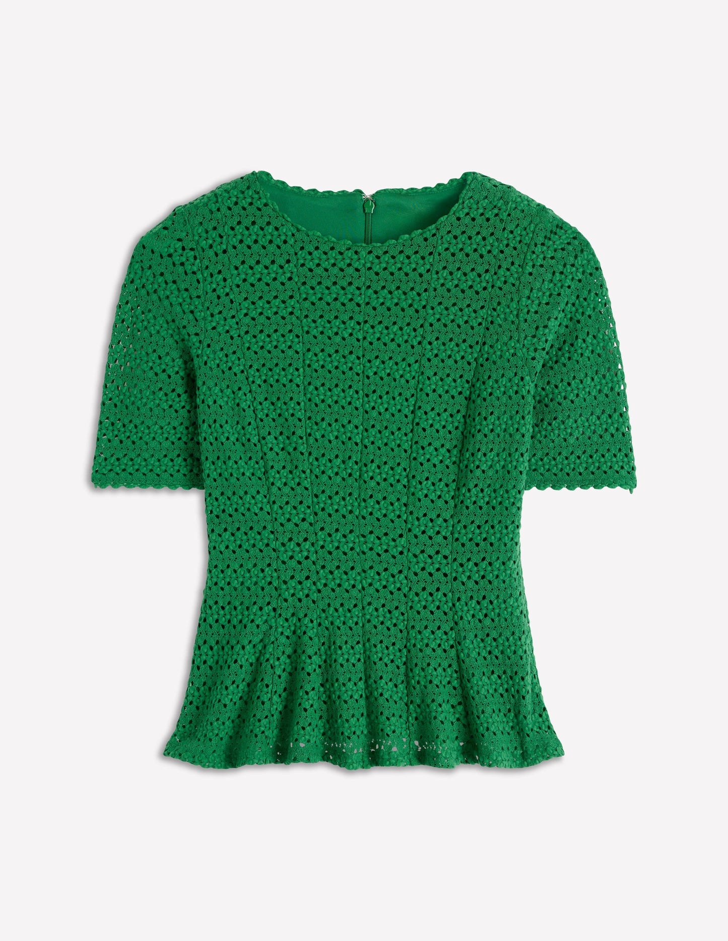 Lace Peplum Top-Verdant Green