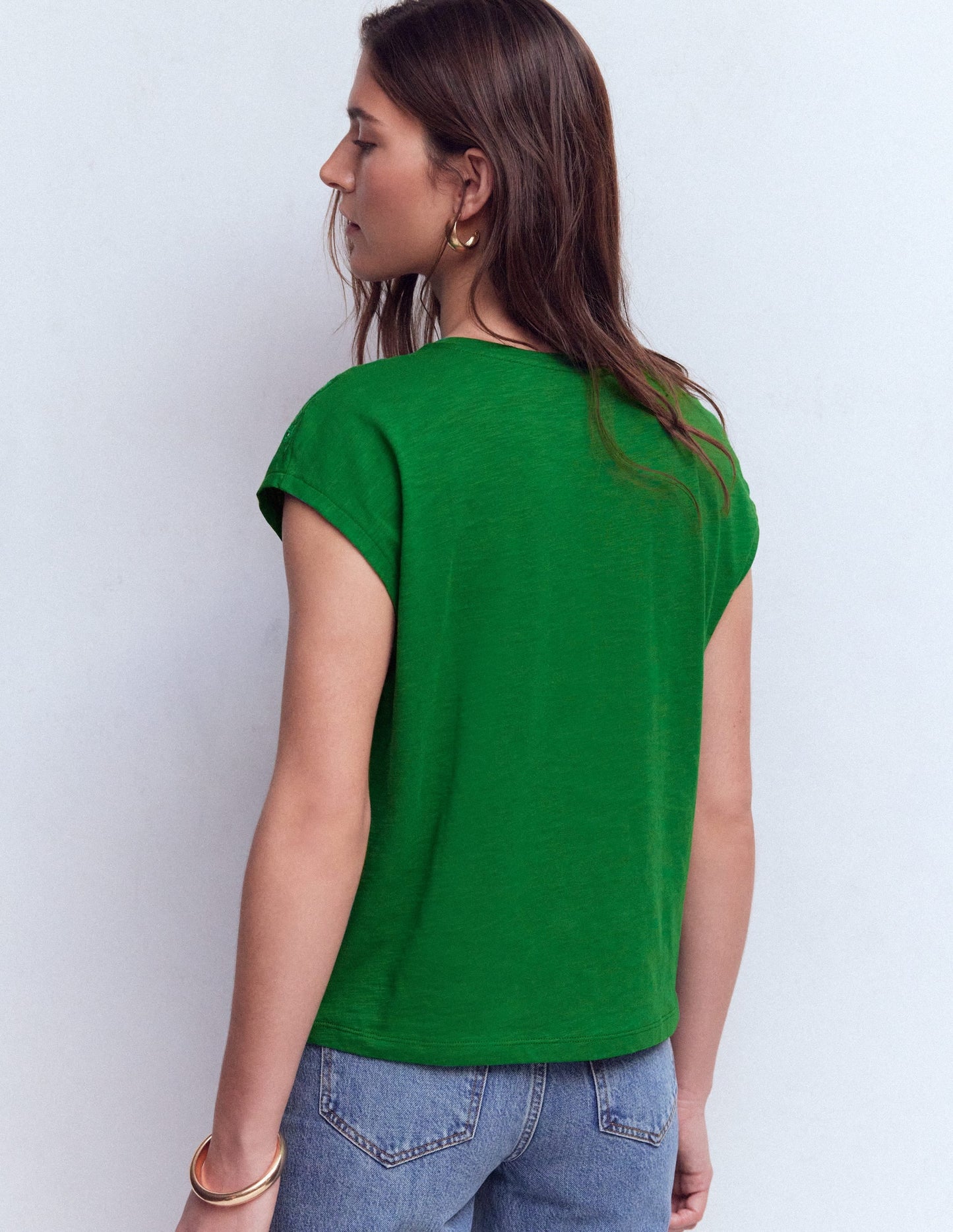Willow Broderie T-shirt-Fresh Green