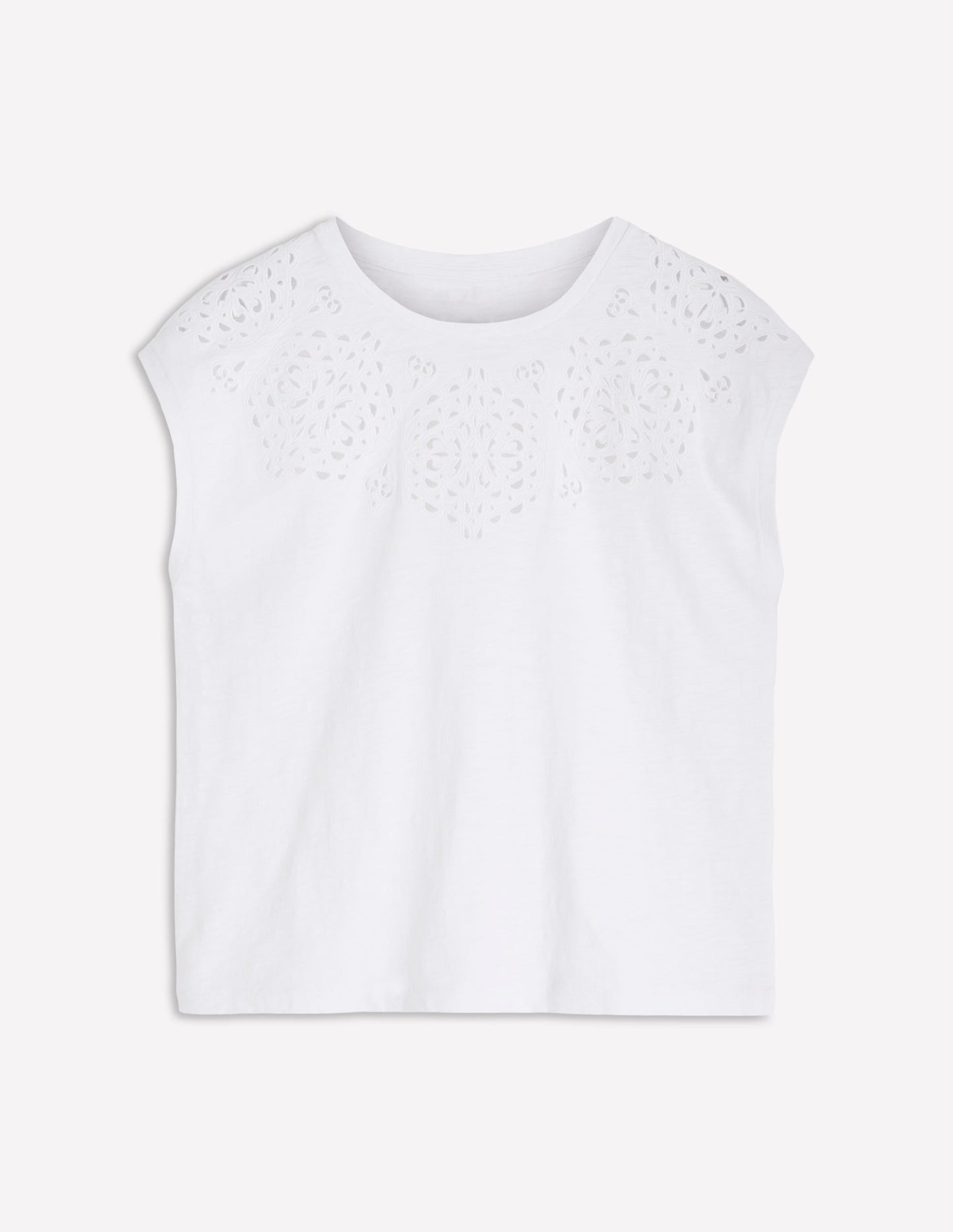 Willow Broderie T-shirt-Brilliant White