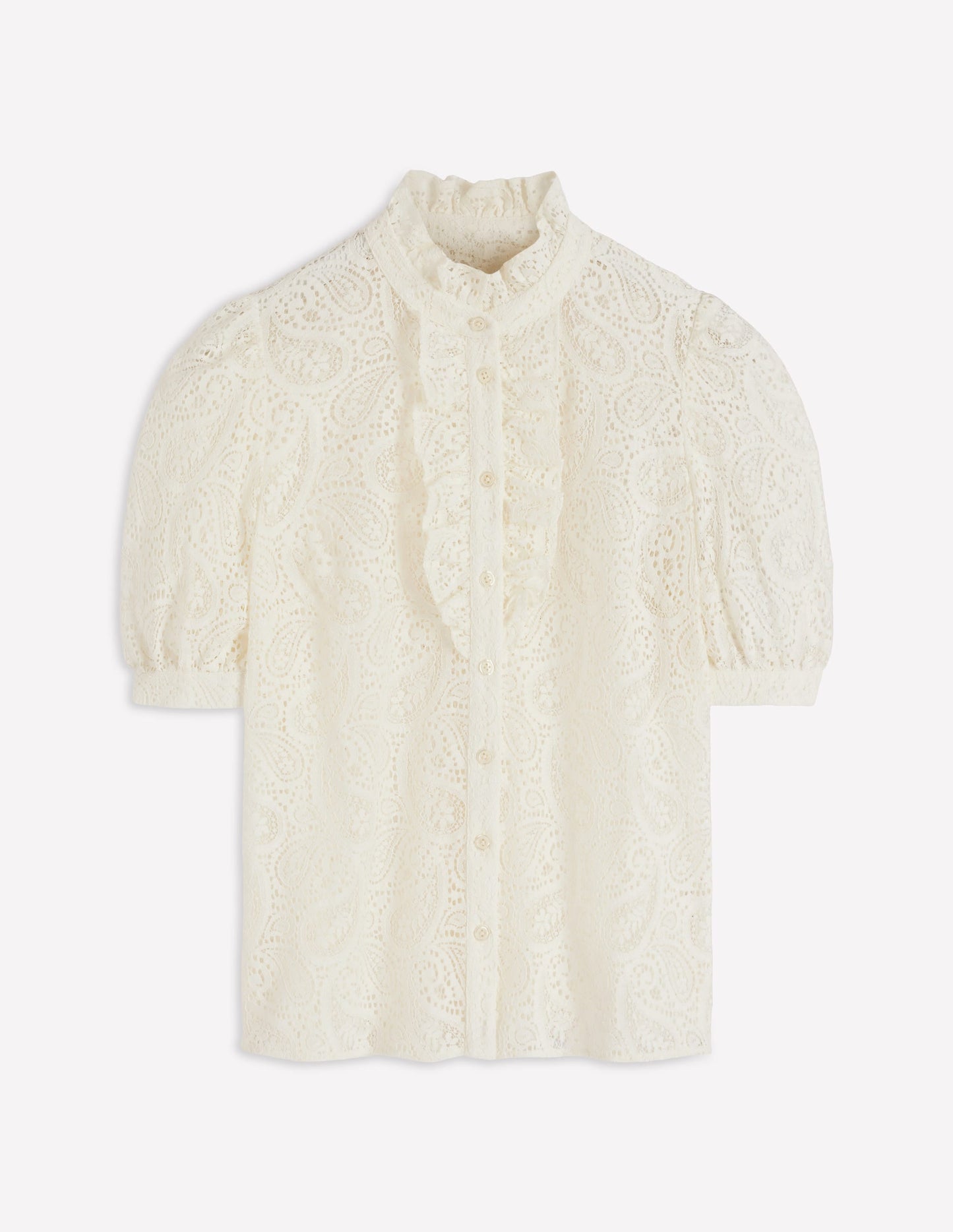 Sasha Short Sleeve Lace Top-Ivory