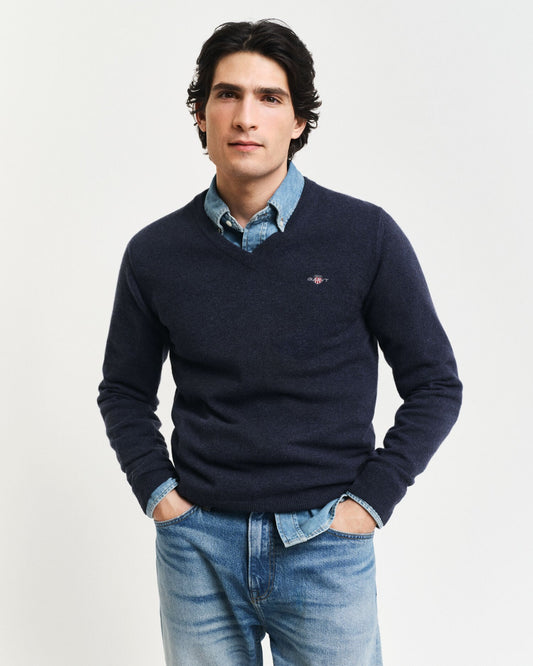 Feinste Lammwolle V-Ausschnitt Pullover