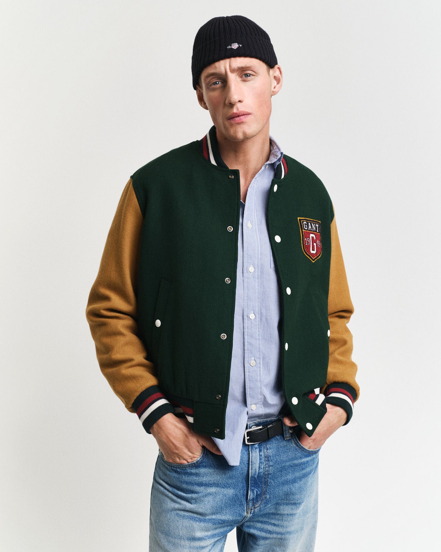 College-Jacke aus Wollmix