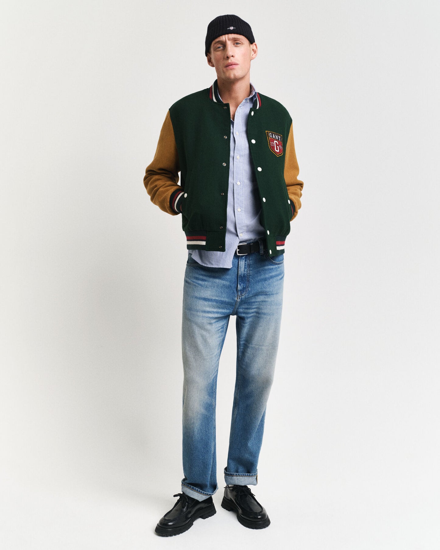 College-Jacke aus Wollmix