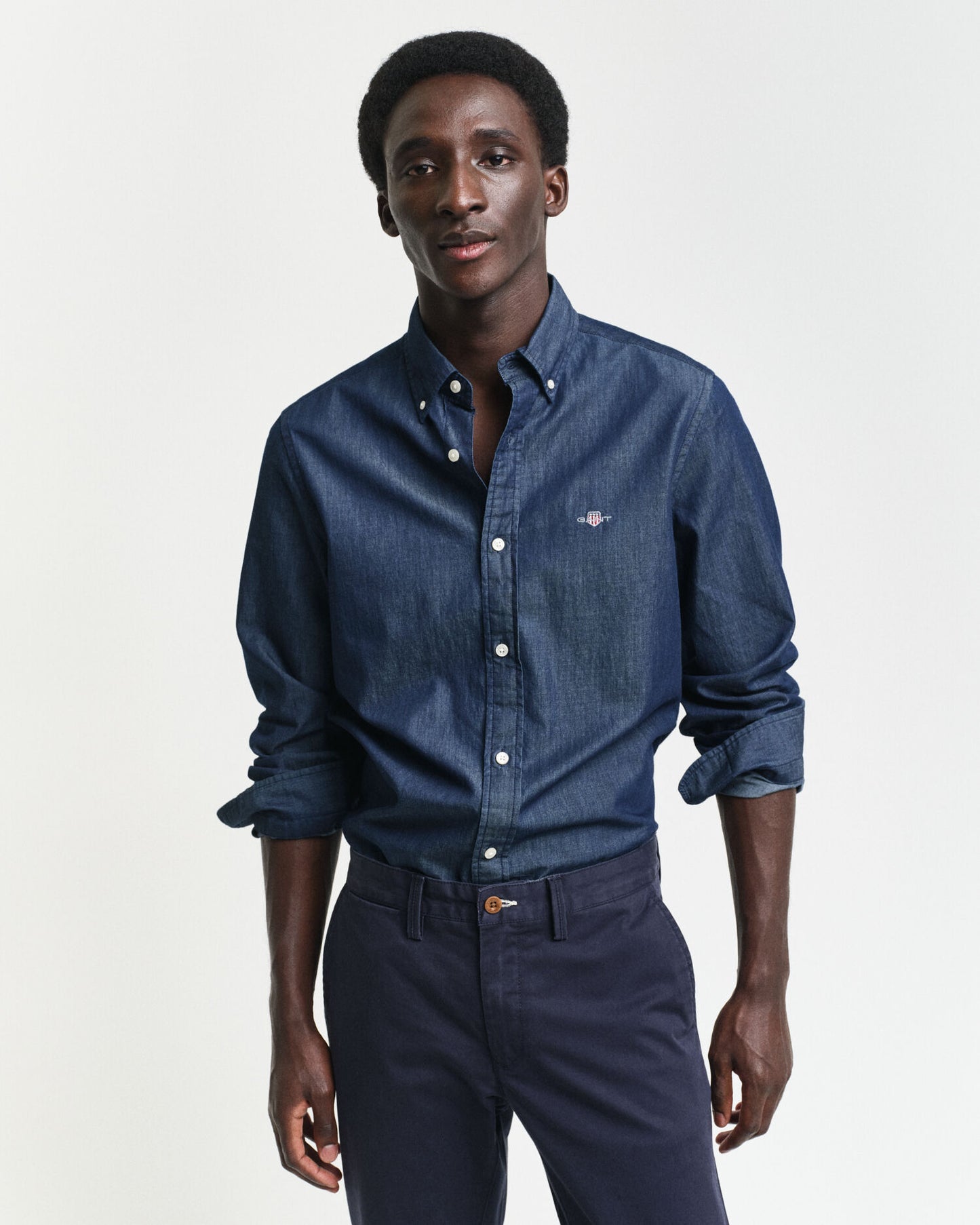 Slim-Fit-Hemd in Indigo
