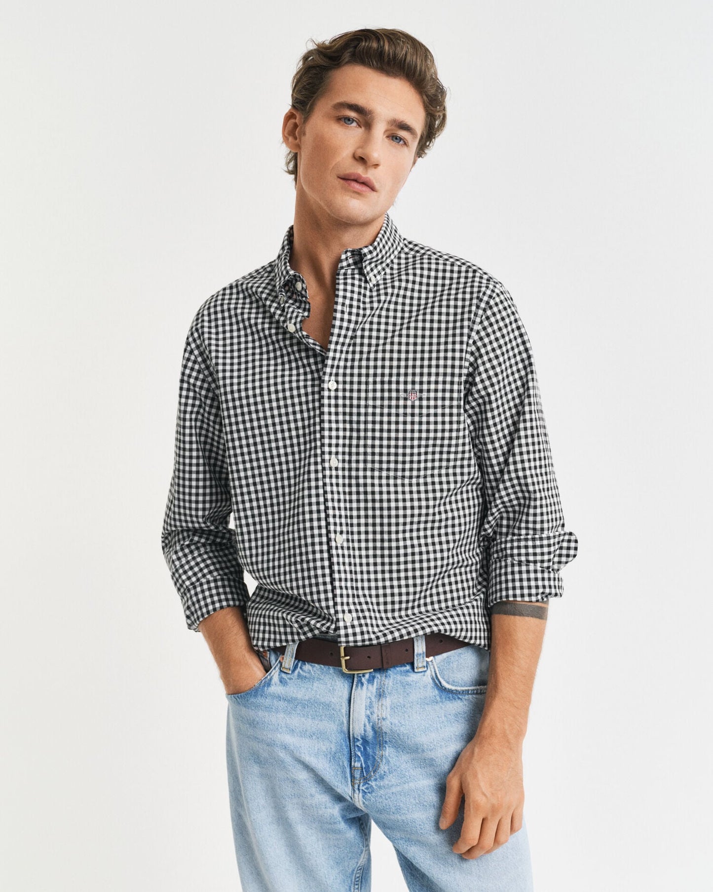 Regular Fit Hemd aus Popeline mit klassischem Gingham-Muster