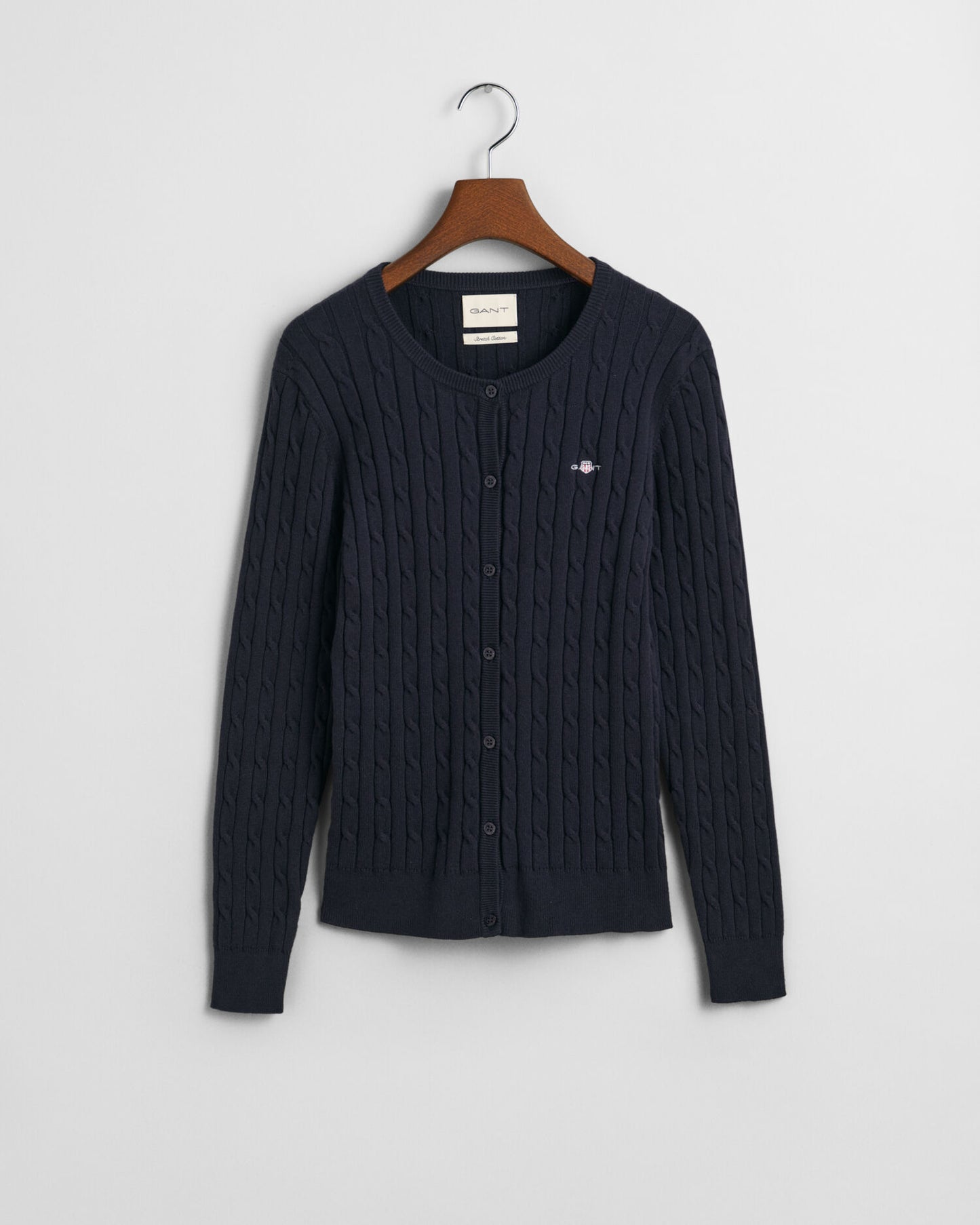 Cardigan aus Stretch-Baumwollzopfstrick