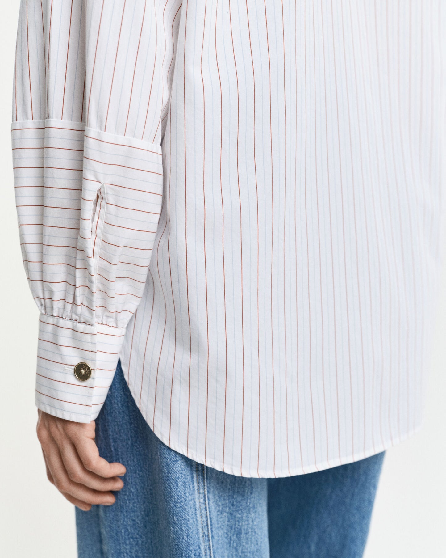 Hemd mit Volumenärmeln im Relaxed Fit mit Streifen