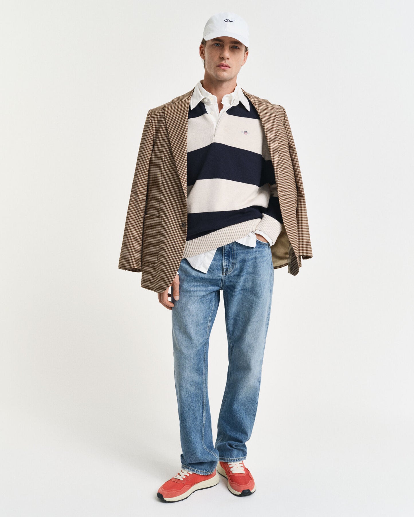 Gestreifter Polo-Pullover