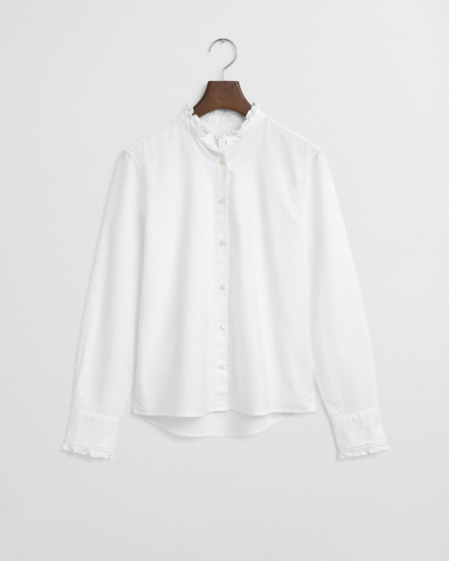 Klassische Oxford-Rüschenbluse