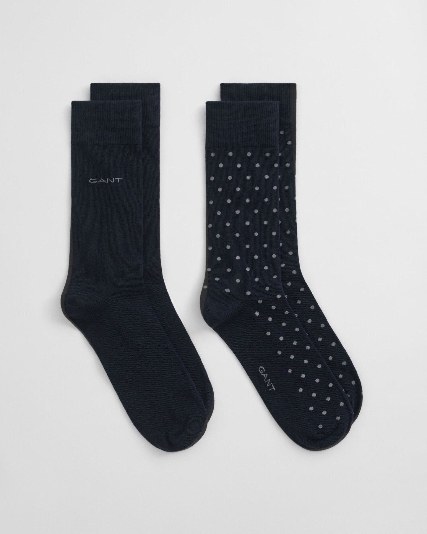 2er-Pack gestreifte und unifarbene Socken