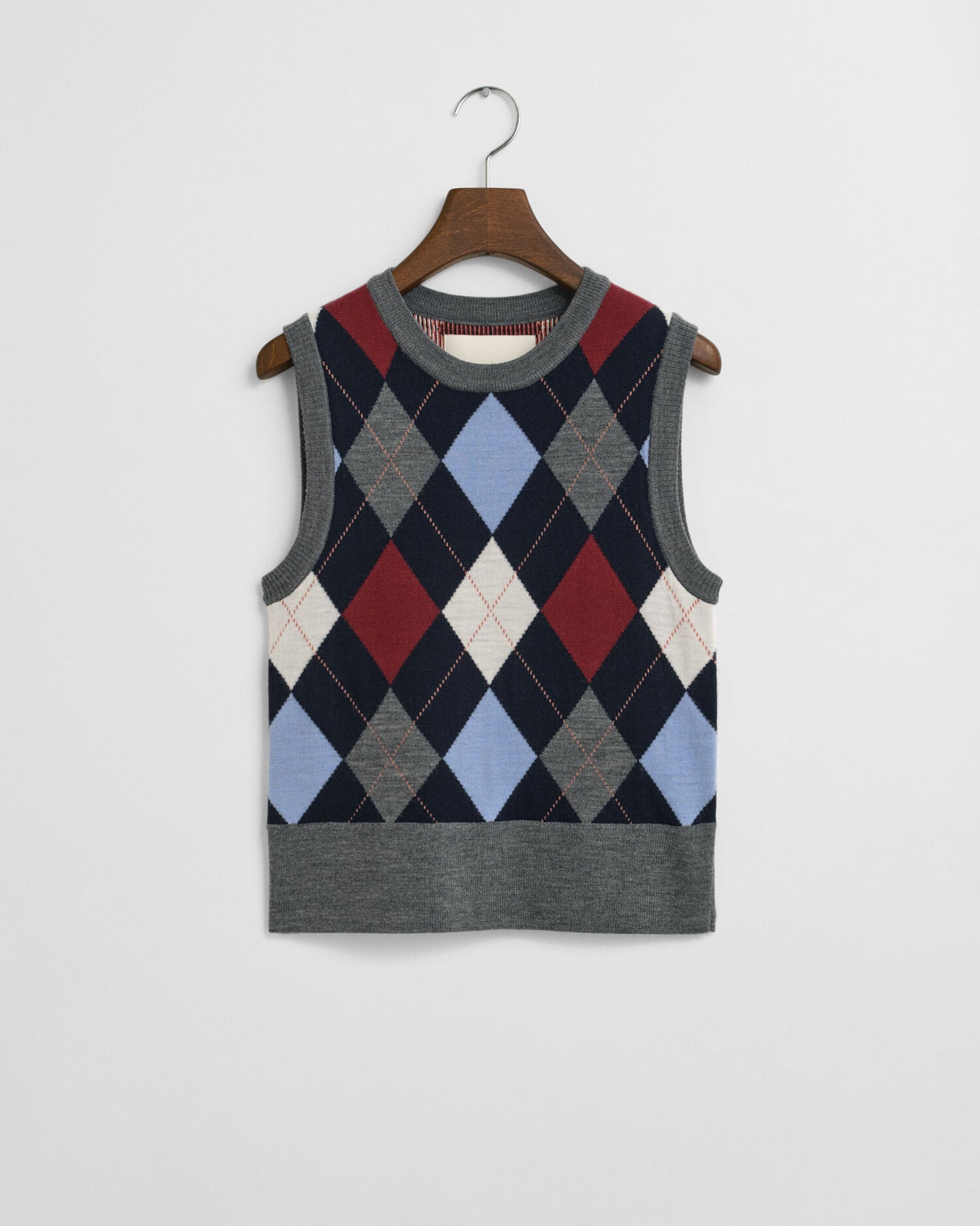 Argyle-Pulloverweste mit Rundhalsausschnitt