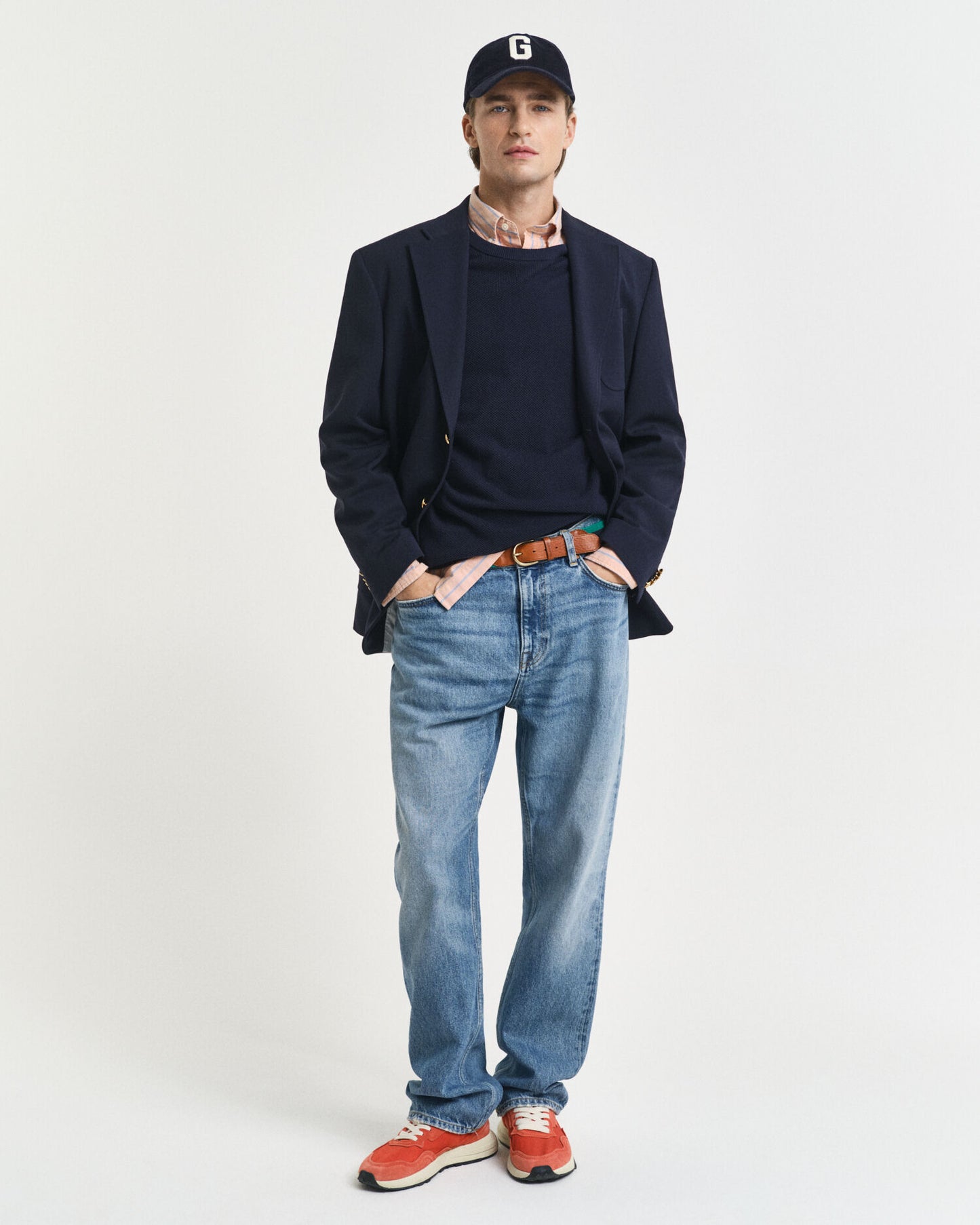 Baumwoll-Piqué-Pullover mit Rundhalsausschnitt