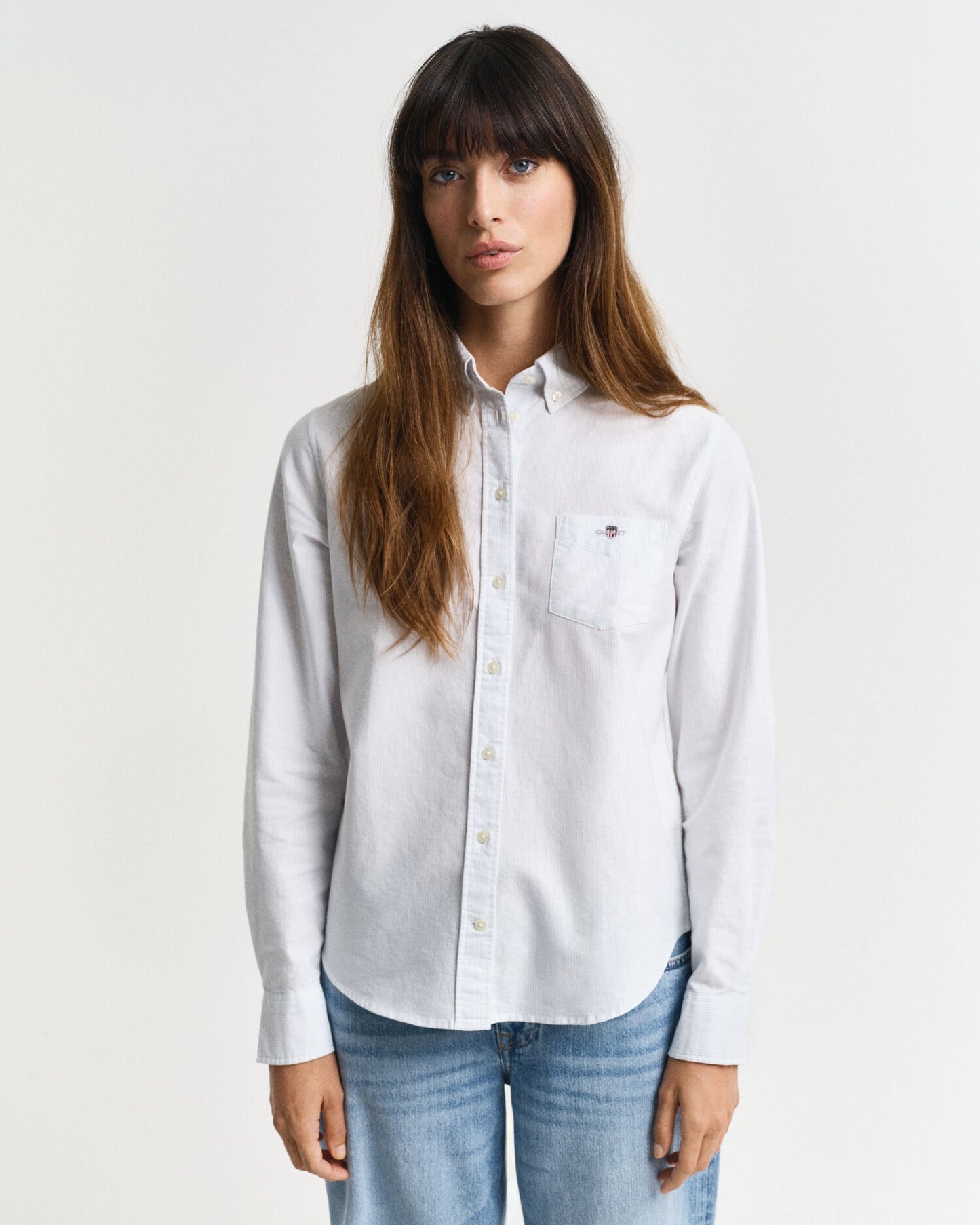 Regular Fit Klassisches Gestreiftes Oxfordhemd
