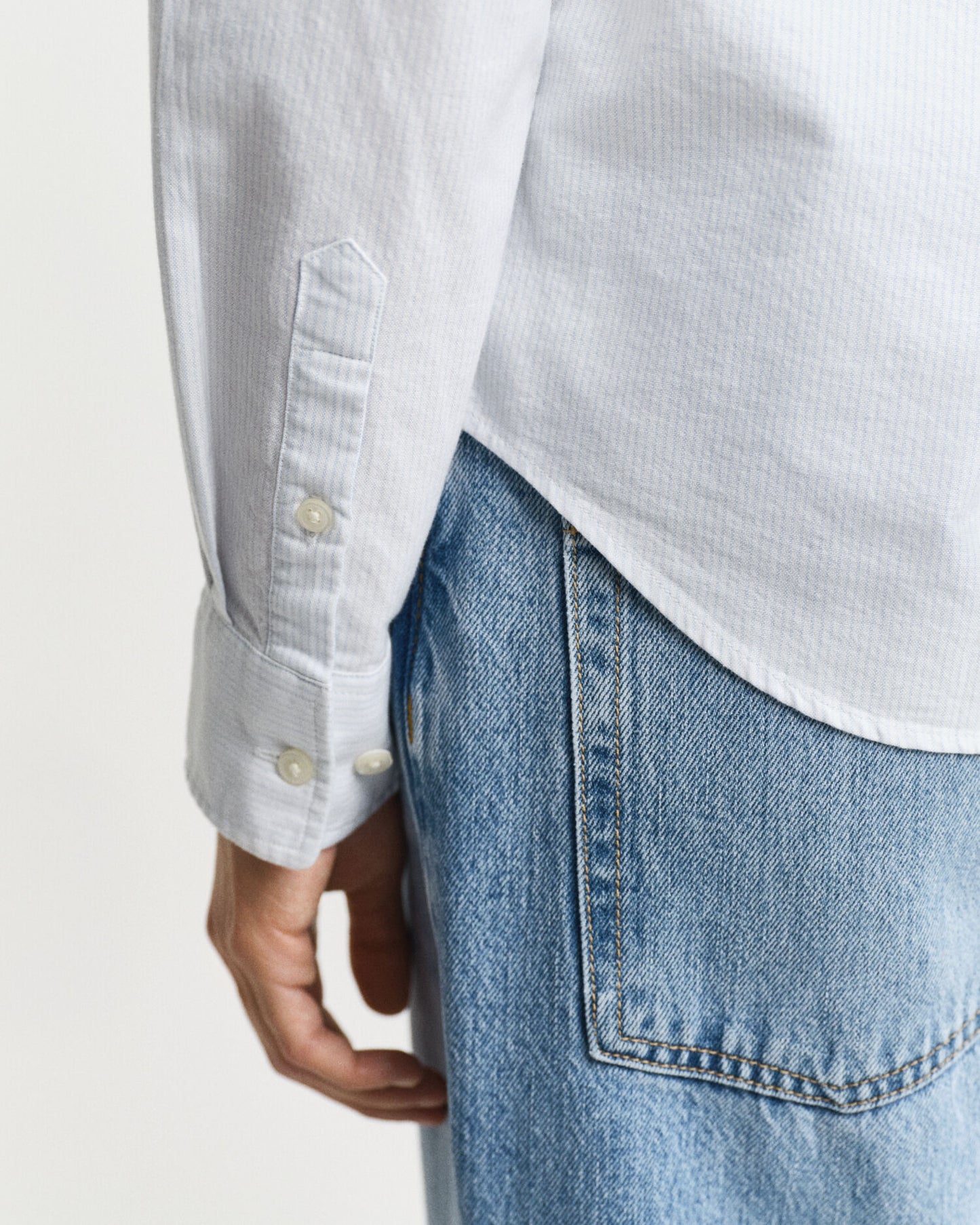 Regular Fit Klassisches Gestreiftes Oxfordhemd