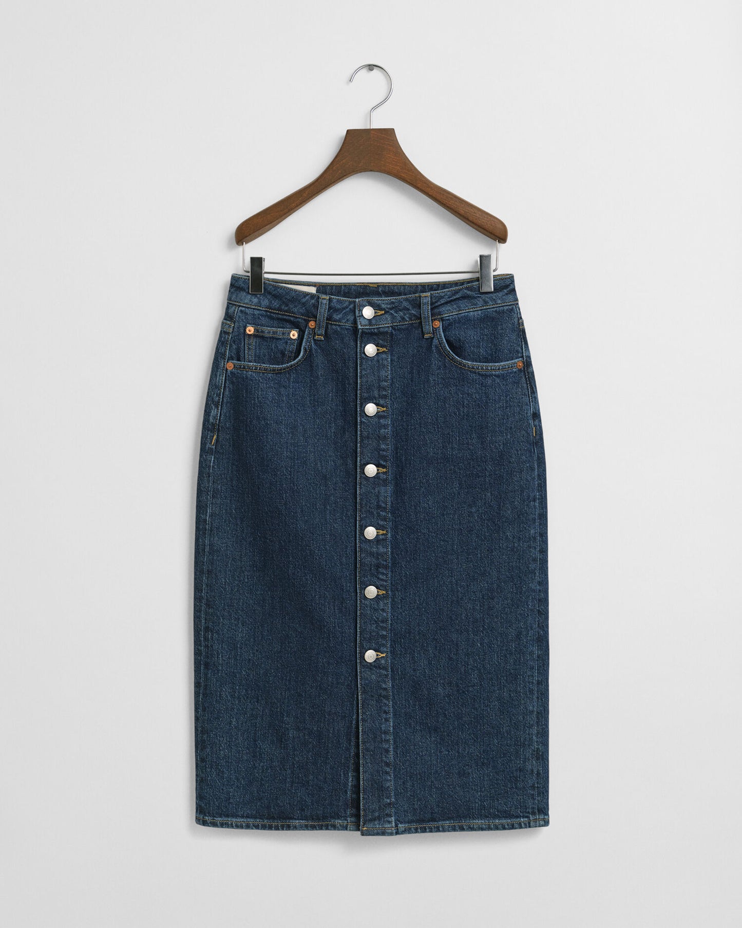 Geknöpfter Midi-Jeansrock