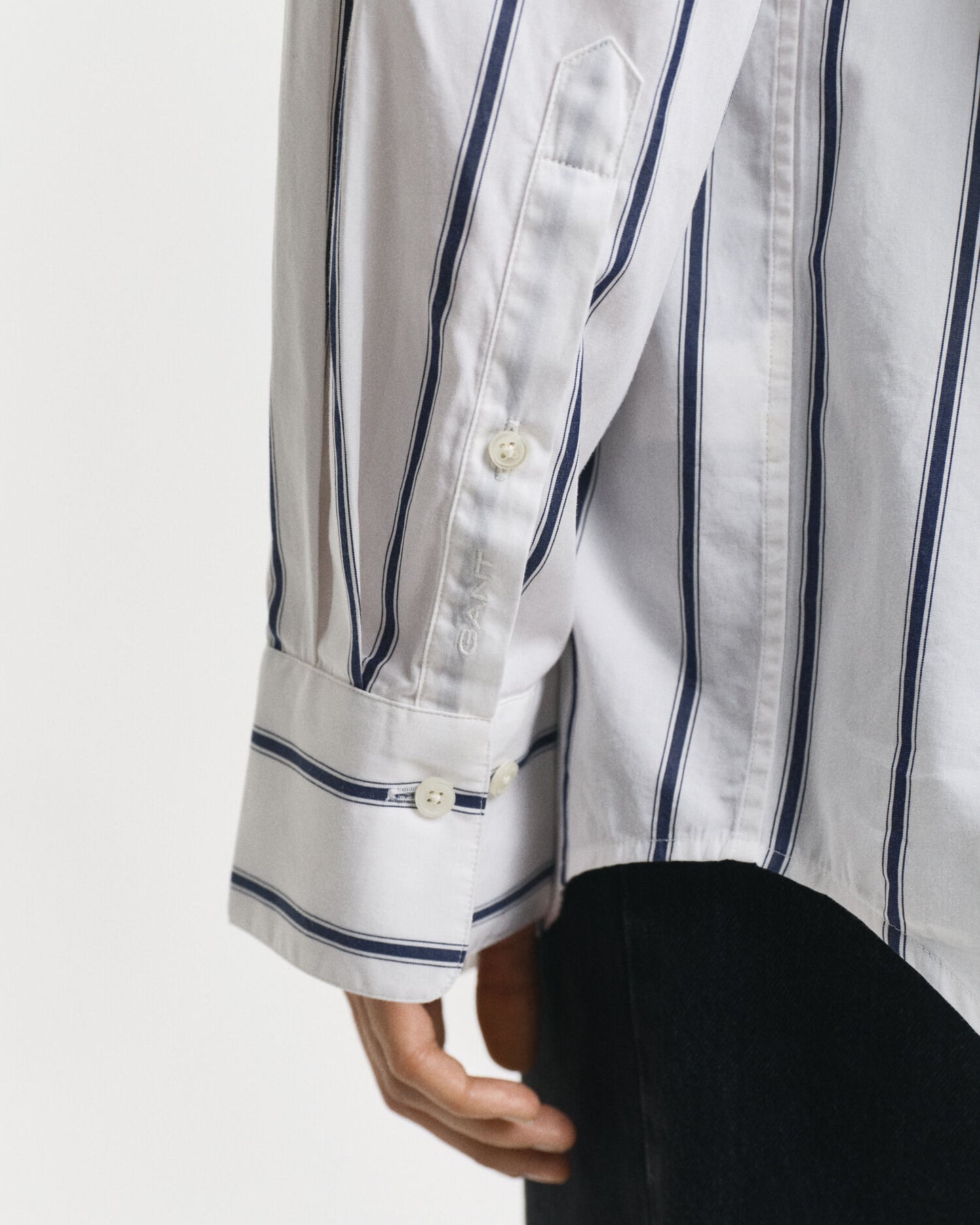 Oversized Popeline-Hemd mit klassischen Streifen