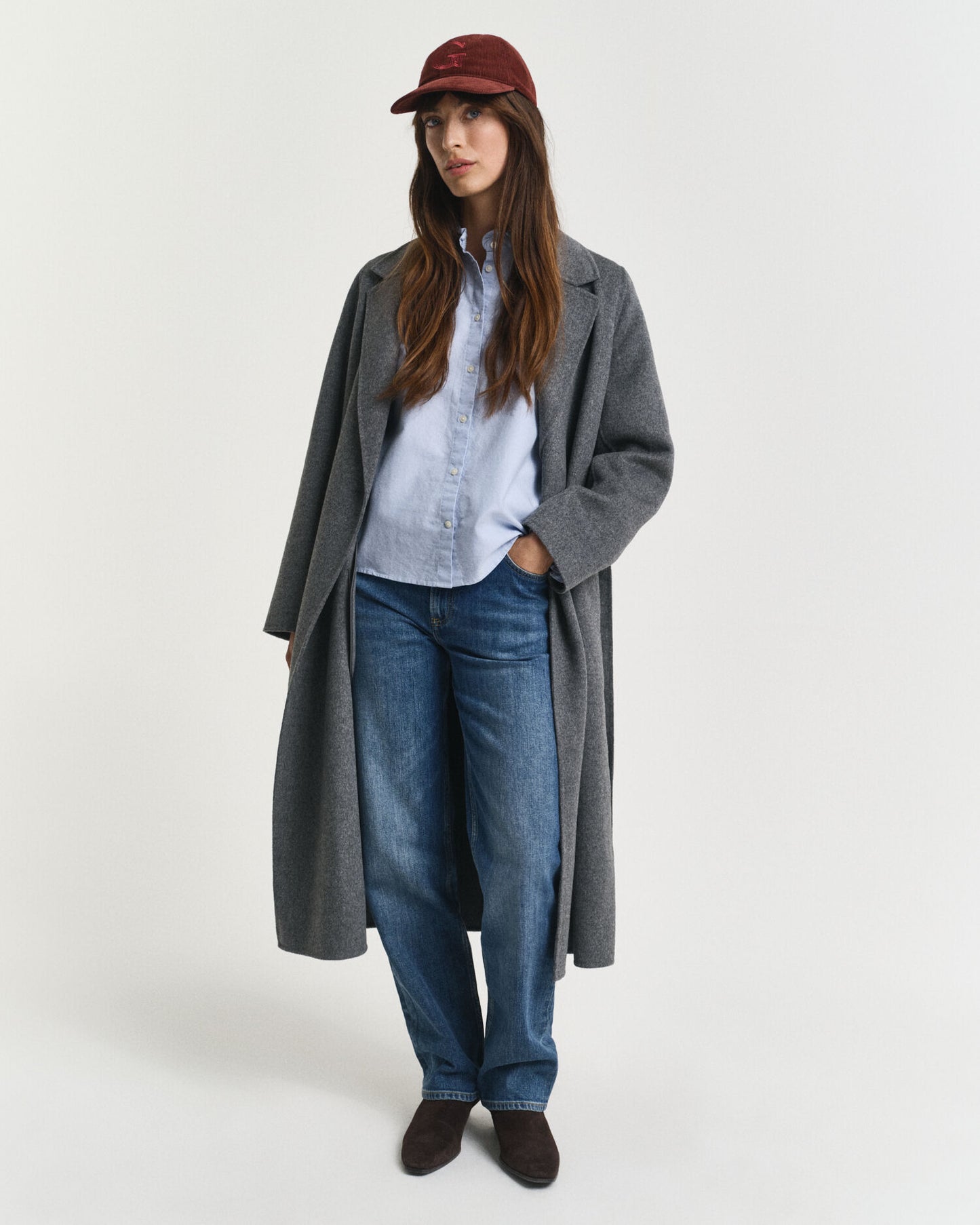 Klassische Oxford-Rüschenbluse