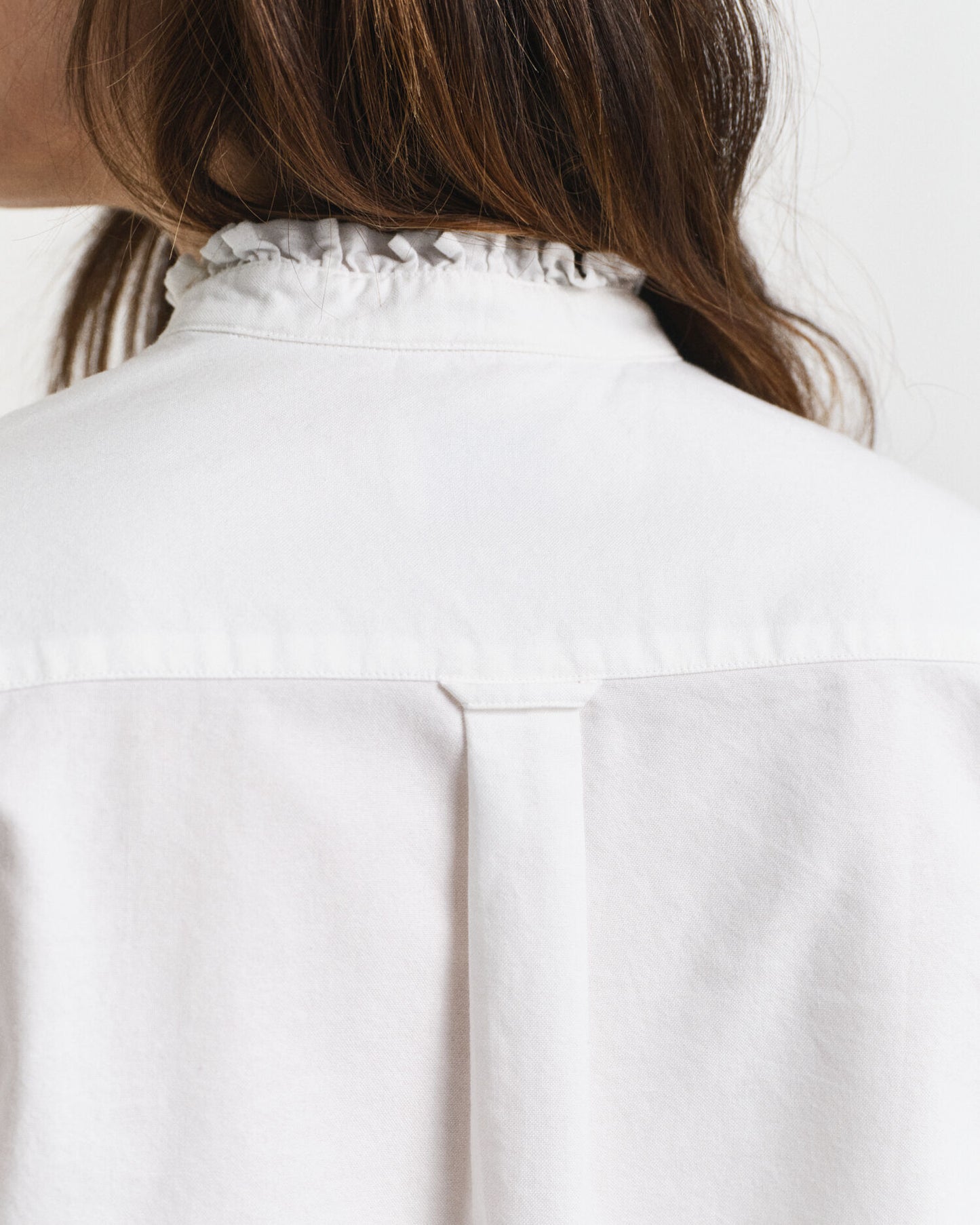Klassische Oxford-Rüschenbluse
