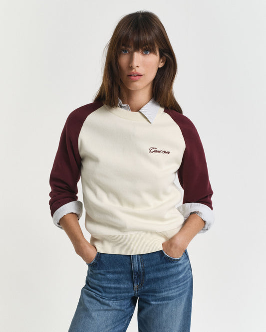 Color Block Crew-Neck-Pullover