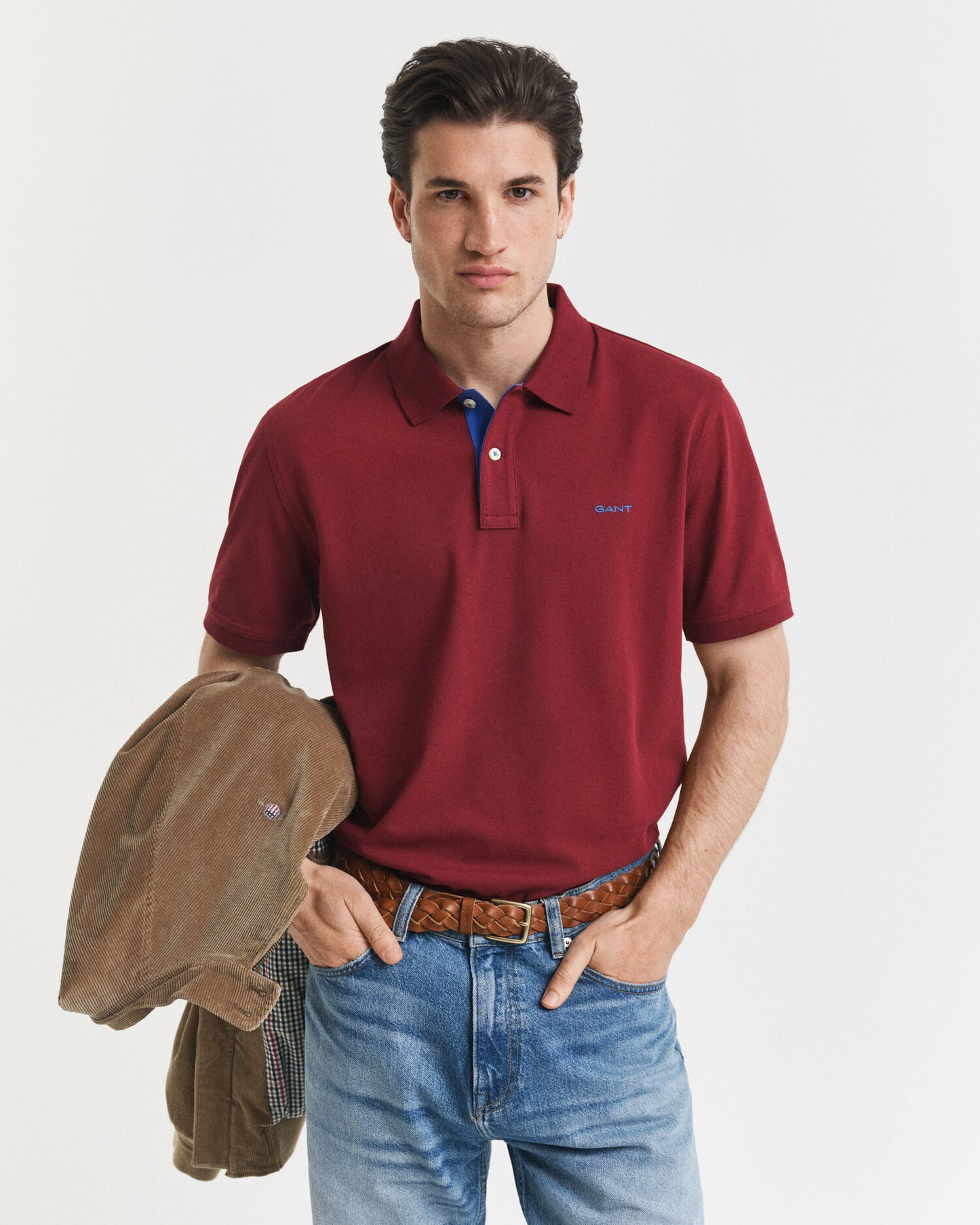 Piqué-Poloshirt mit Kontrastbesatz