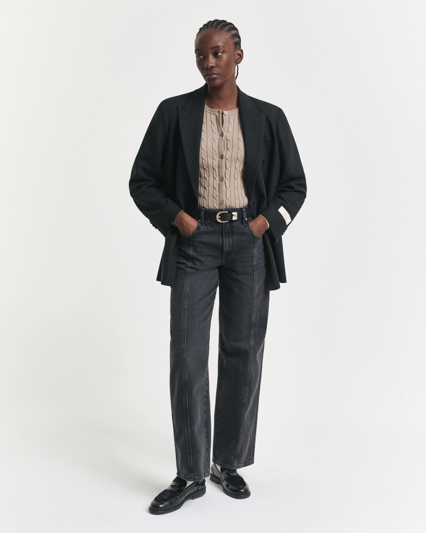 Cardigan aus Stretch-Baumwolle mit Zopfmuster