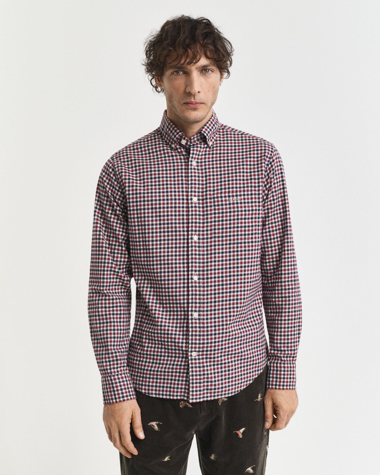 Regular Fit Gingham-Twill-Hemd