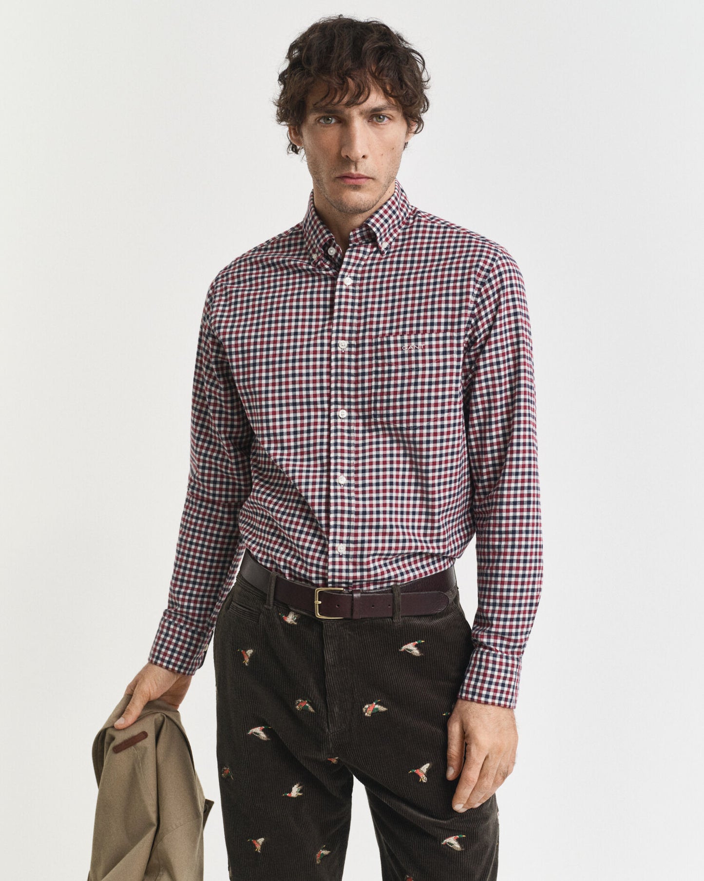 Regular Fit Hemd aus Vichykaro-Twill