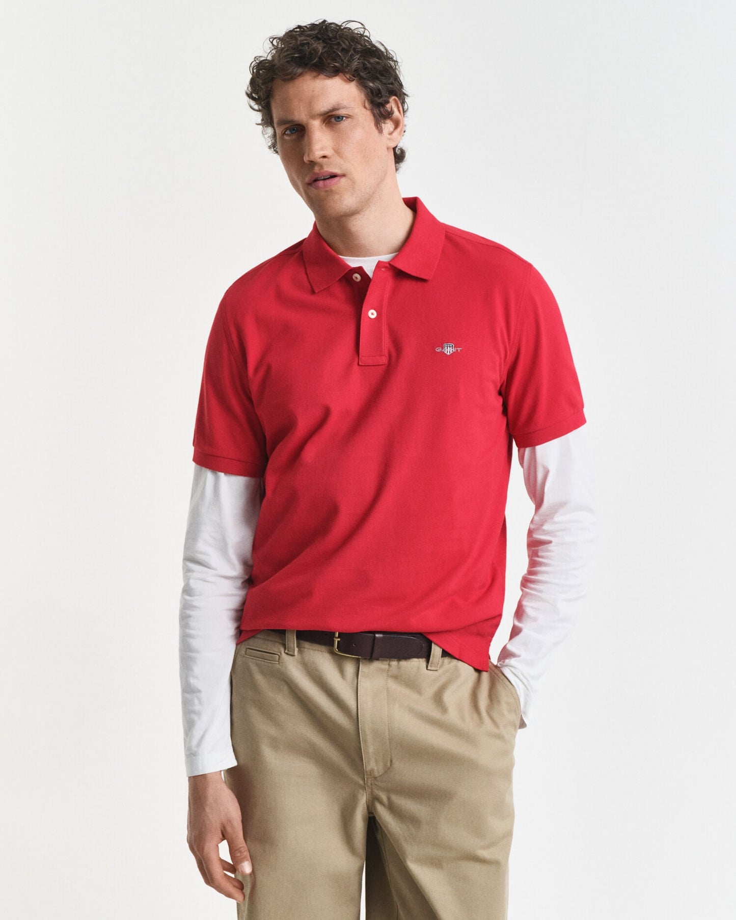 Regular Fit Schild Piqué-Poloshirt