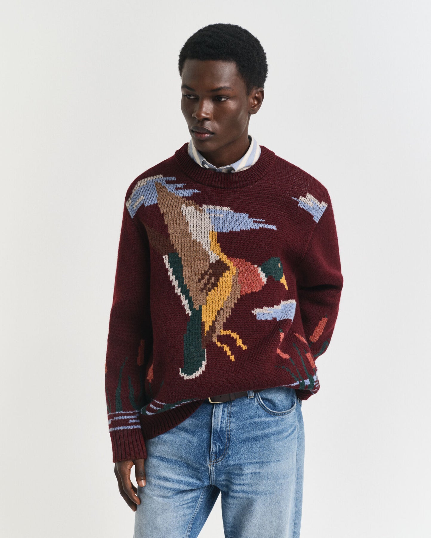 Crewneck-Sweatshirt mit Vogelmotiv
