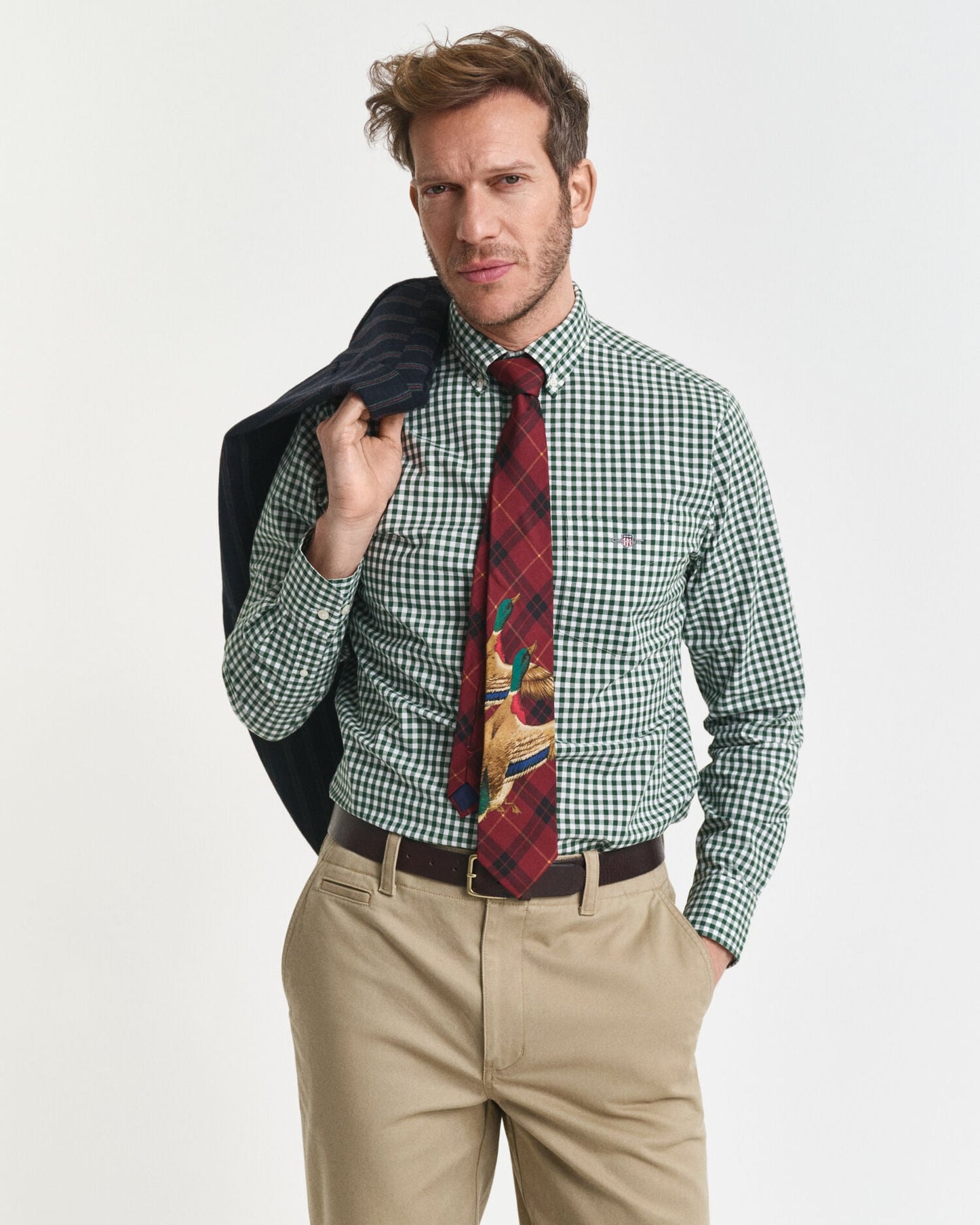 Regular Fit Hemd aus Popeline mit klassischem Gingham-Muster