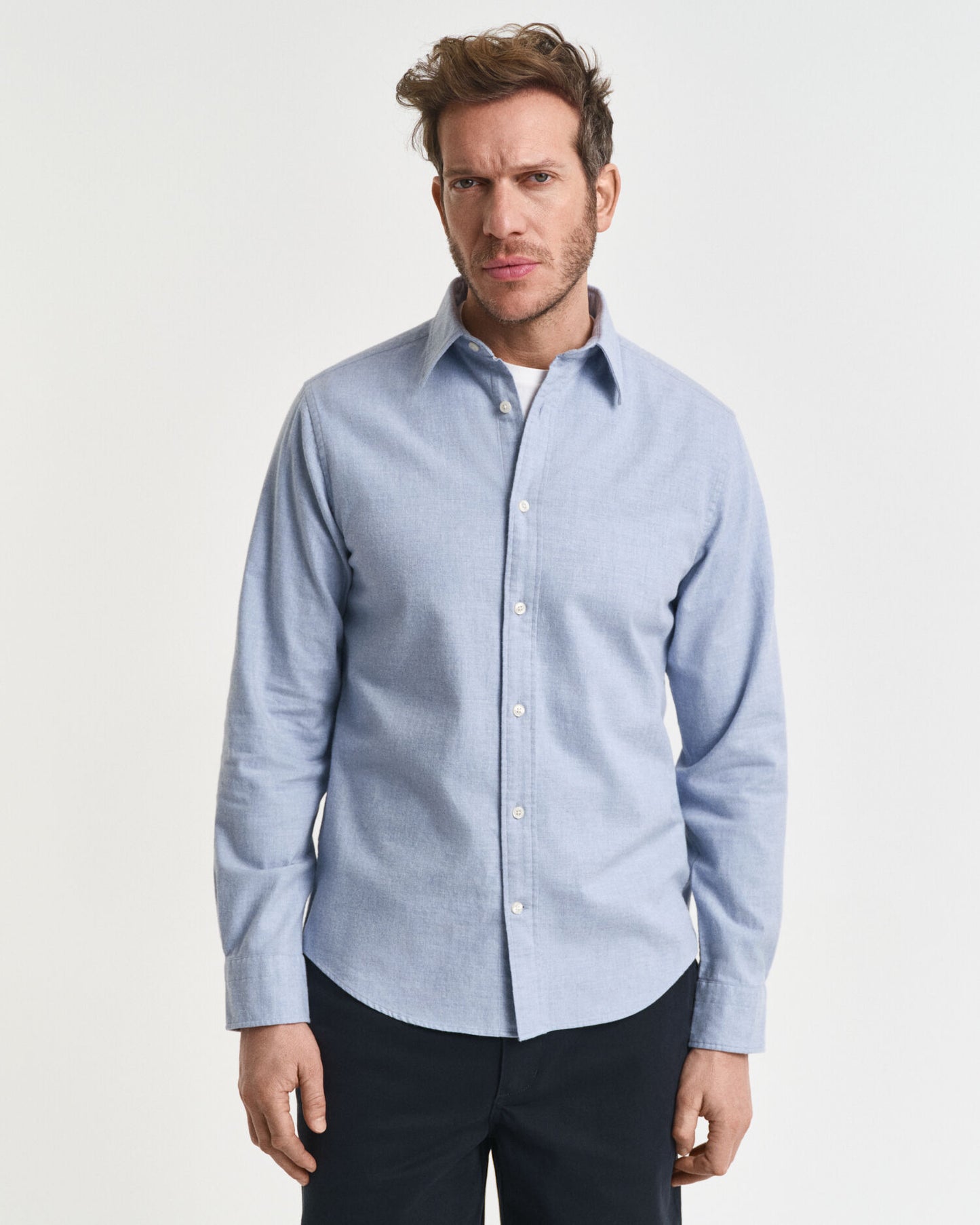 Regular Fit Melange-Flanellhemd