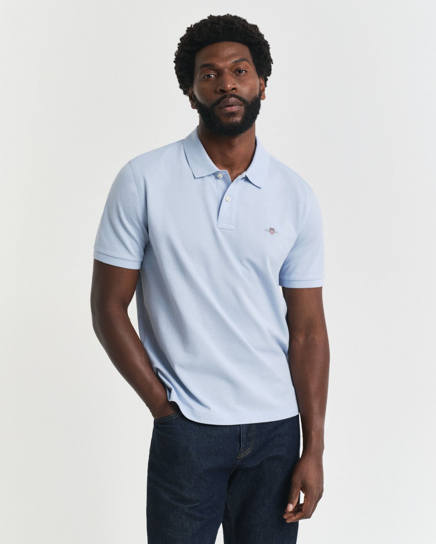 Regular Fit Schild Piqué-Poloshirt