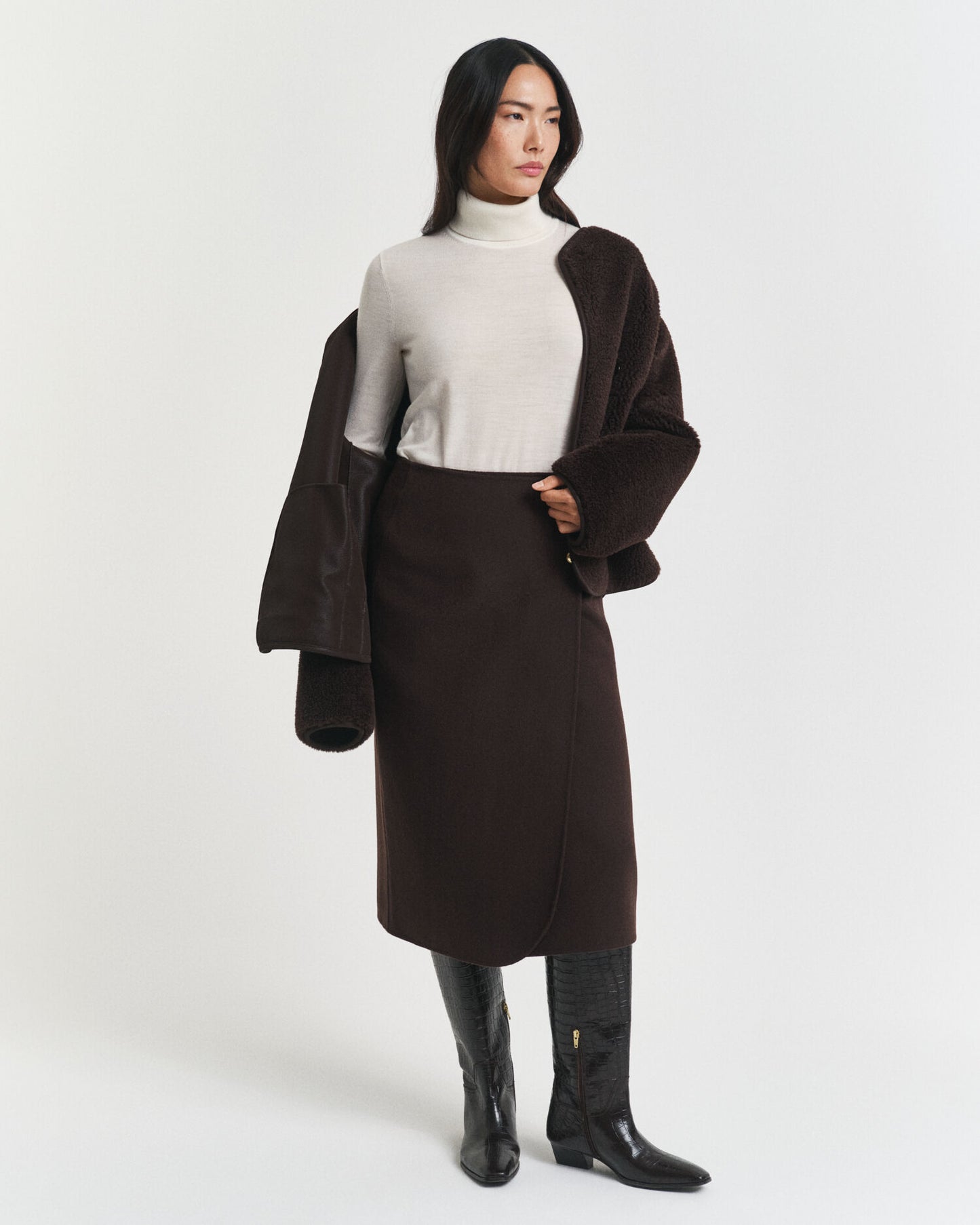 Pullover aus extrafeiner Merinowolle mit Rollkragen