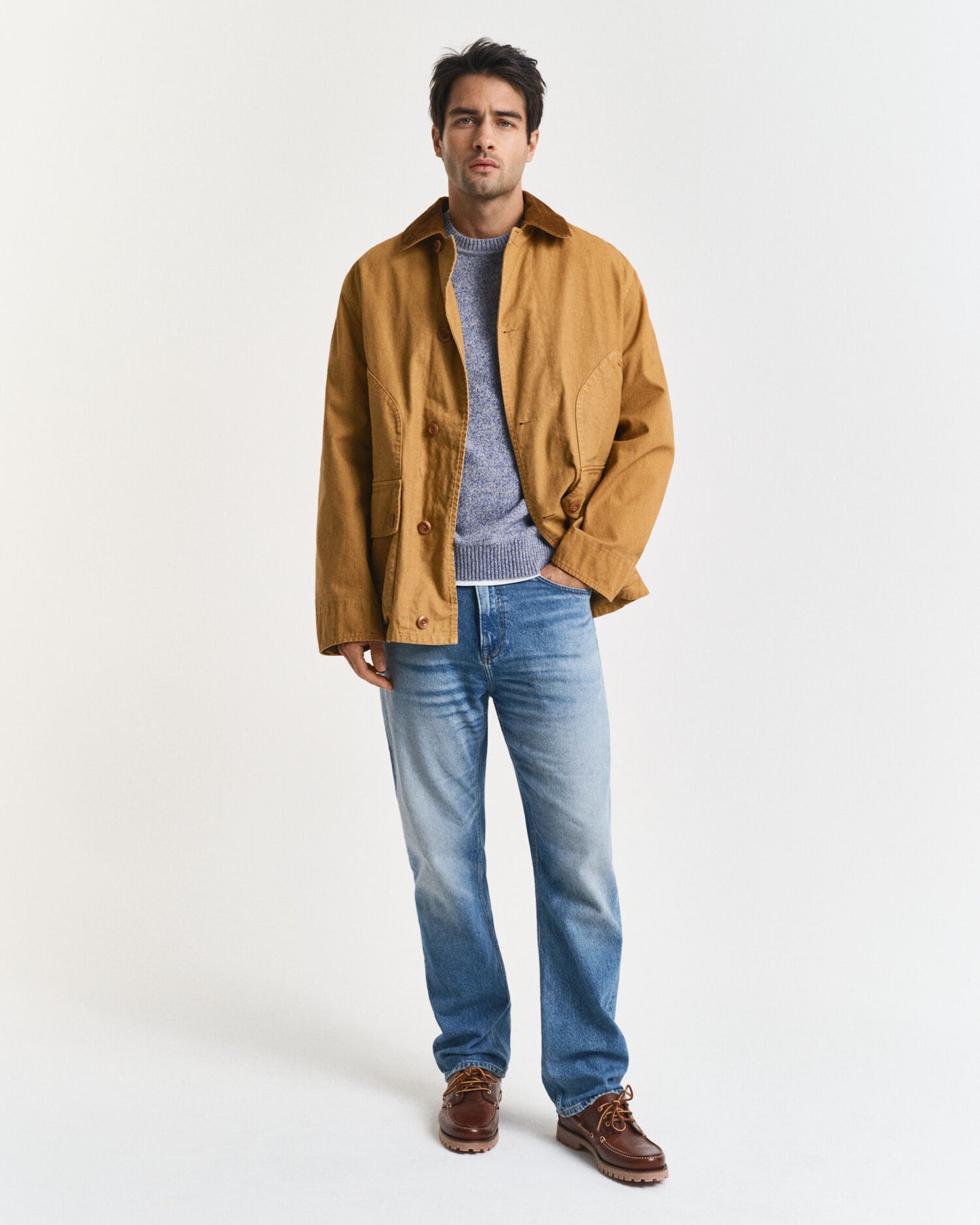 Pullover aus Wollmischung mit Mouliné-Rundhalsausschnitt