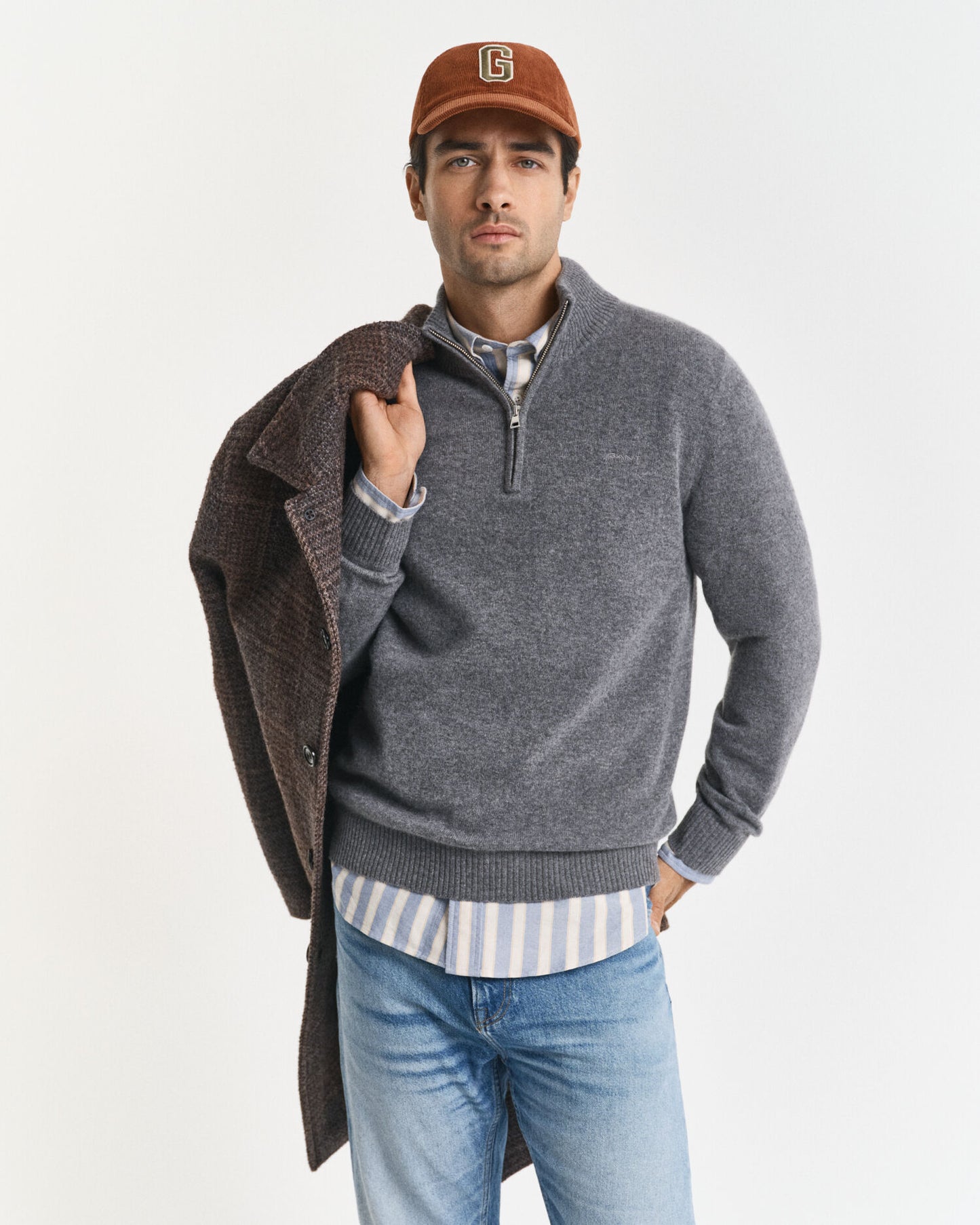Kaschmir-Half-Zip-Pullover