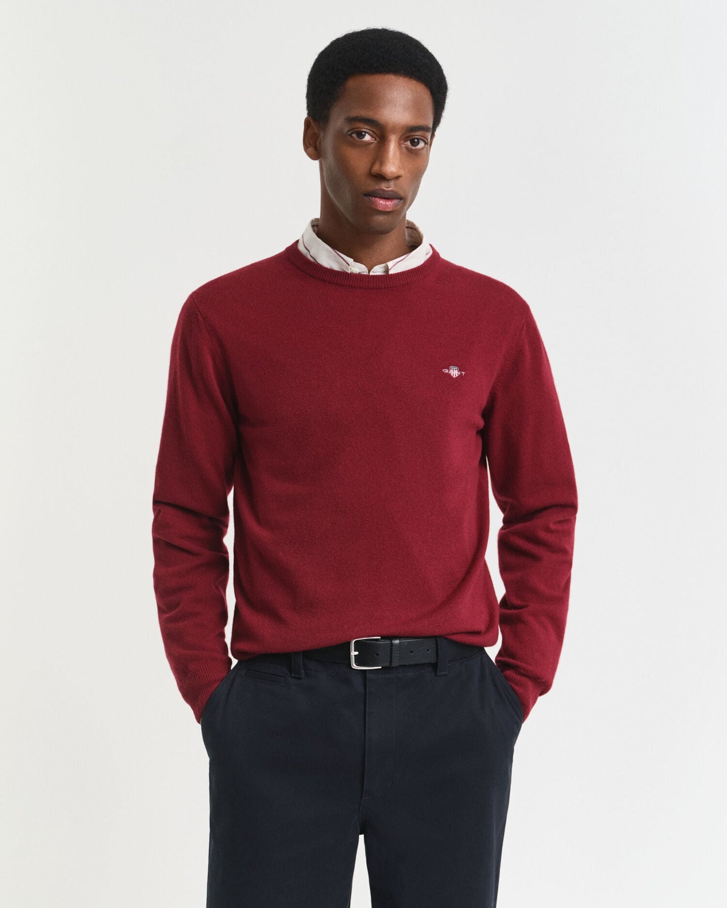 Superfeiner Lambswool-Pullover mit Rundhalsausschnitt