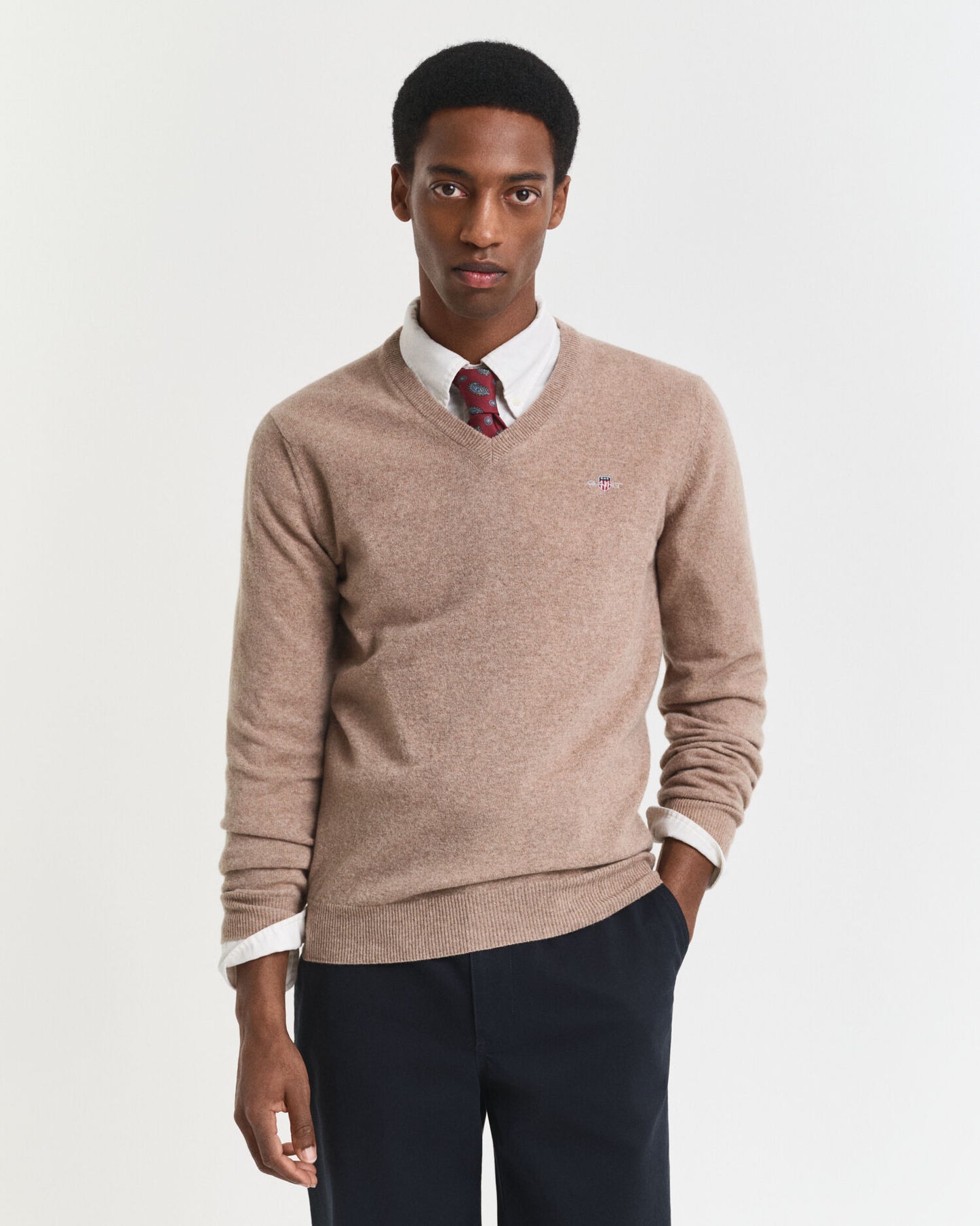 Feinste Lammlana-Pullover mit V-Ausschnitt